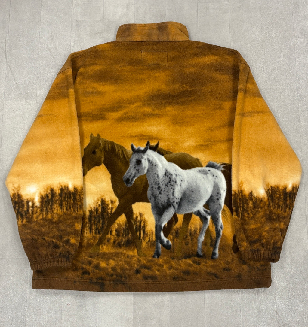 Y2K Fleece Horse Full Zip Jacket - XXL