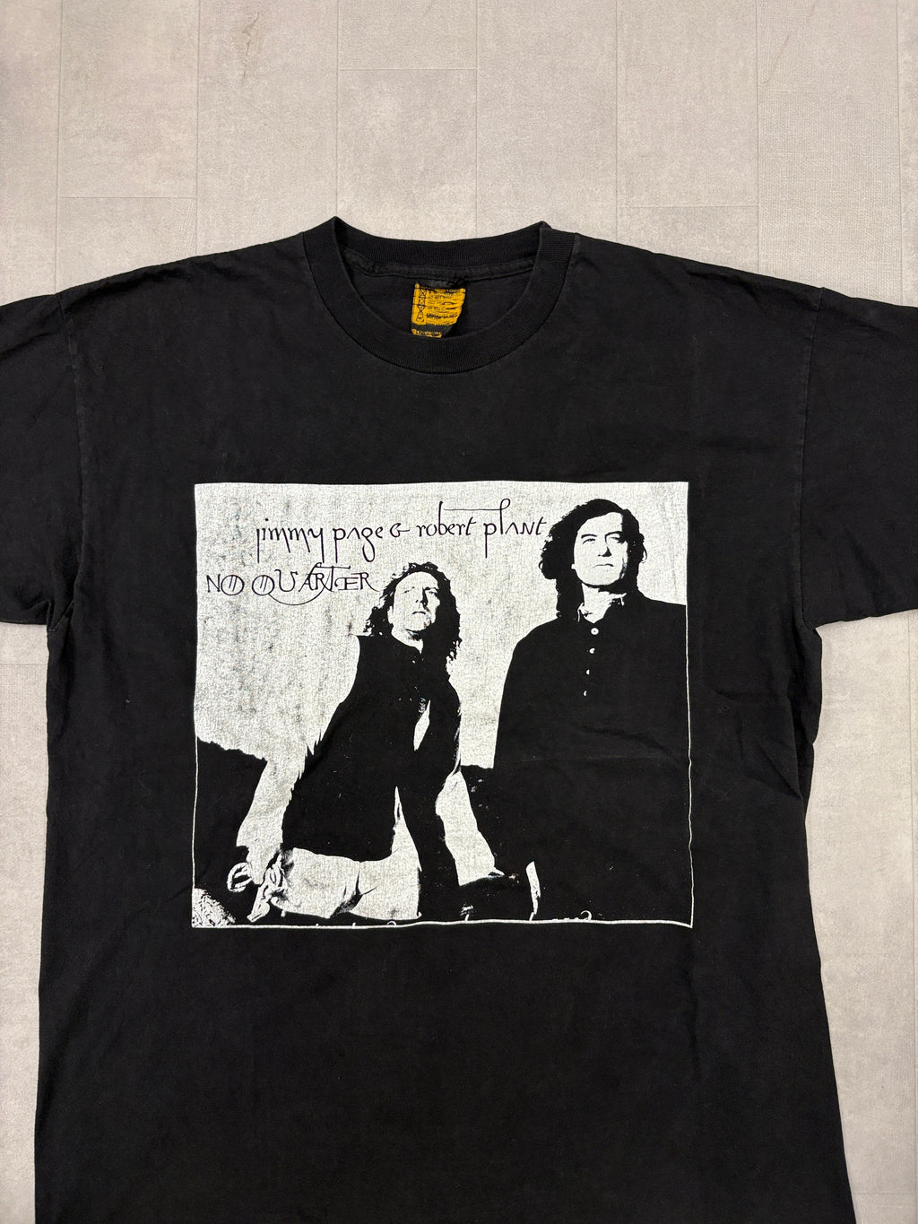 Vintage Jimmy Page Robert Plant 1995 Music Tour Band No Quarter Concert Tee
