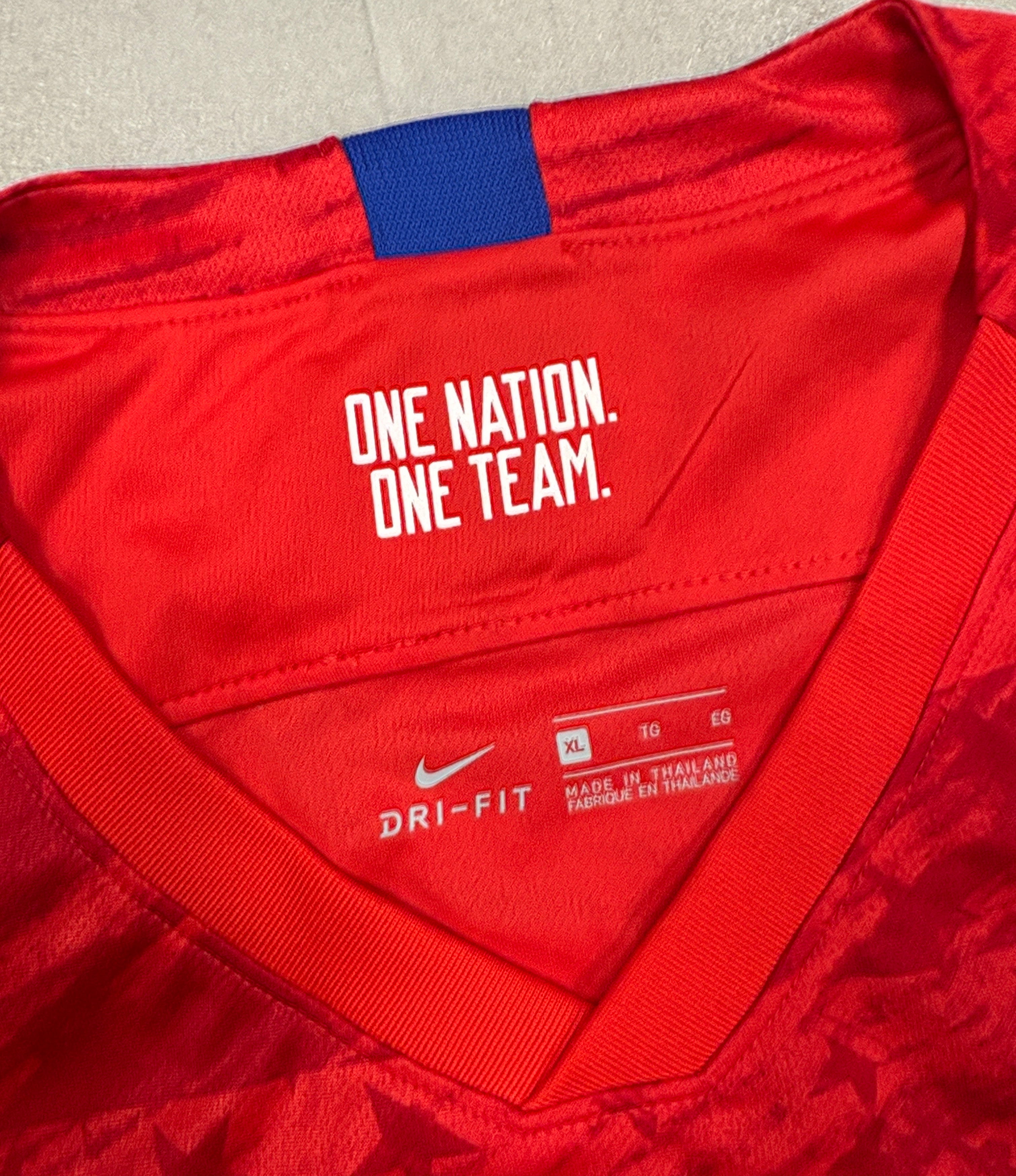 USA Soccer Jersey Red Stars Stripes Away Nike Kit 2019 World Cup - XL