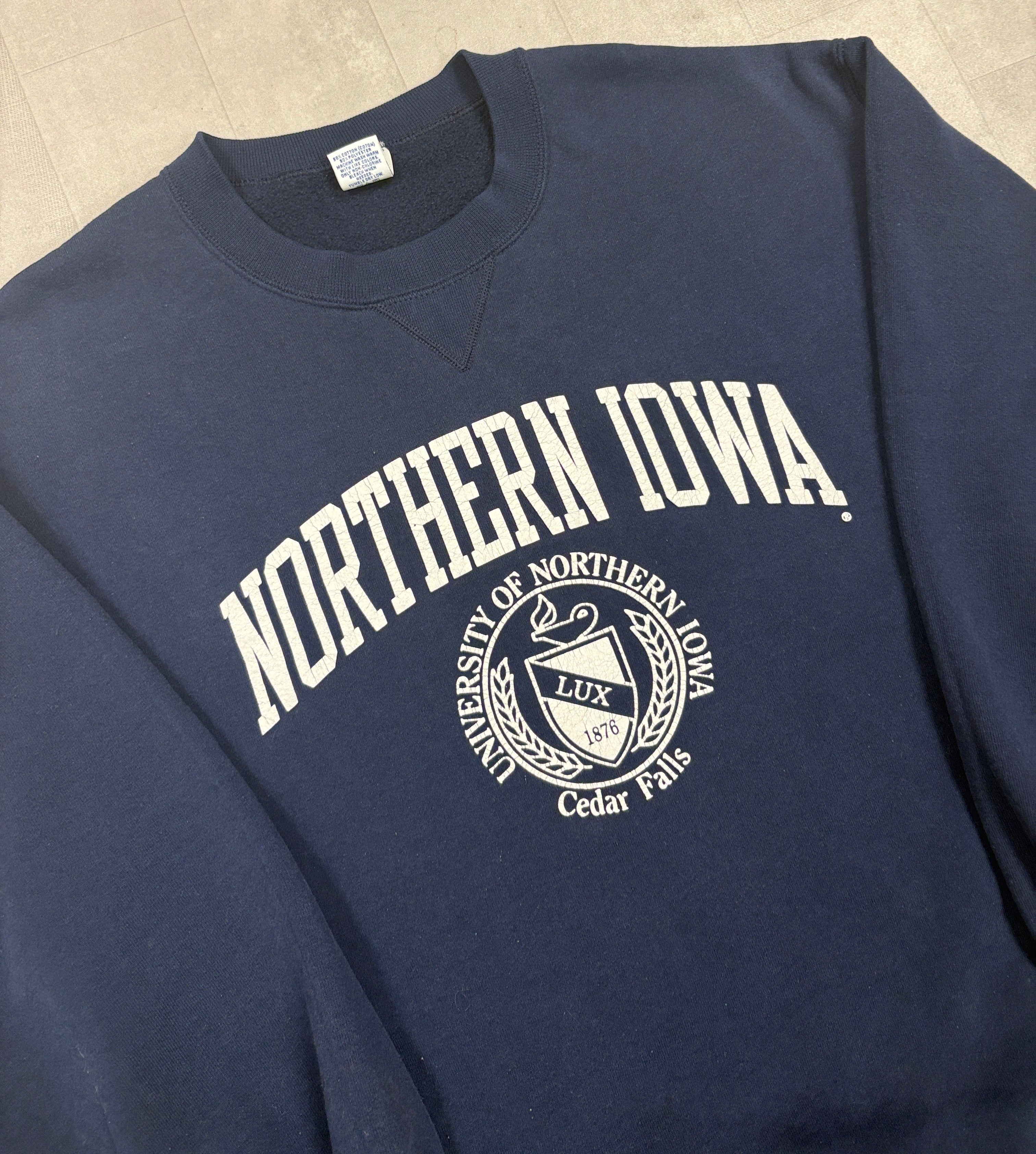 Vintage University of Northern Iowa Russell Athletic Collegiate Crewneck Sweater - LARGE