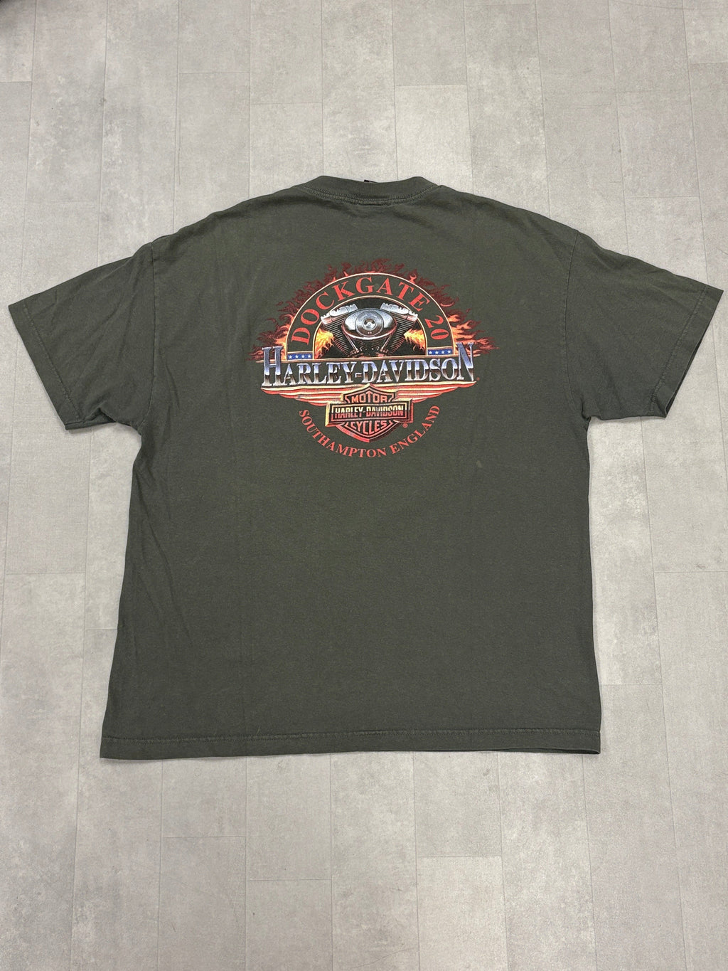 Vintage Harley Davidson Eagle Fire Southhampton England Tee