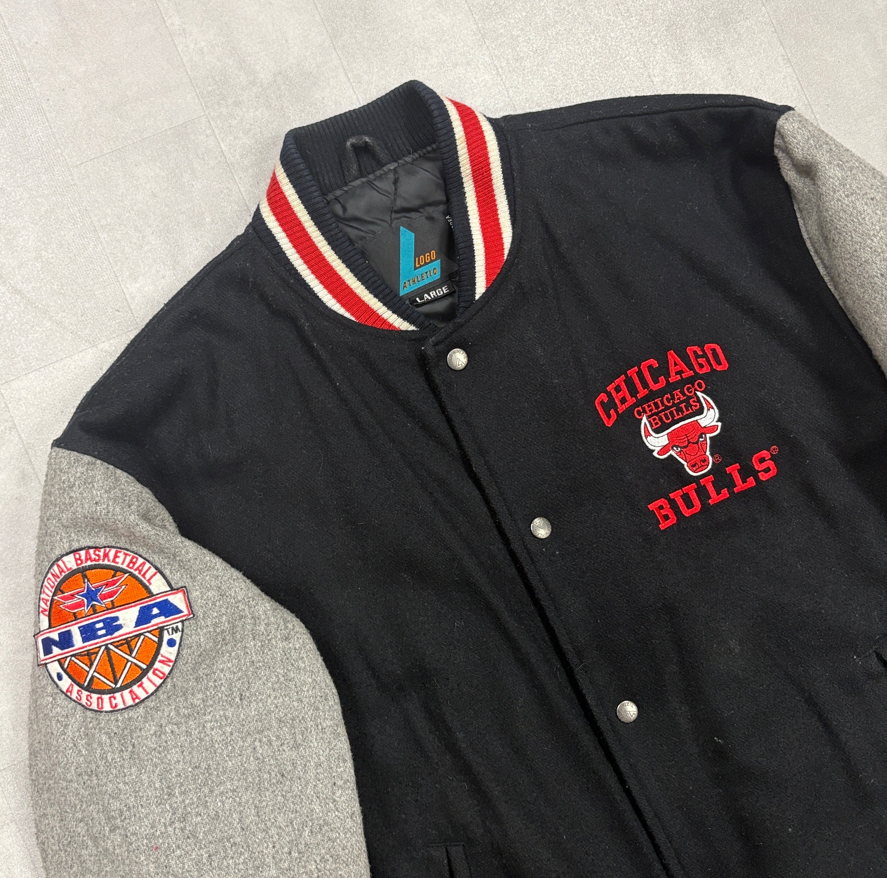 Vintage Chicago Bulls Logo Athletic Wool Varsity Jacket - LARGE