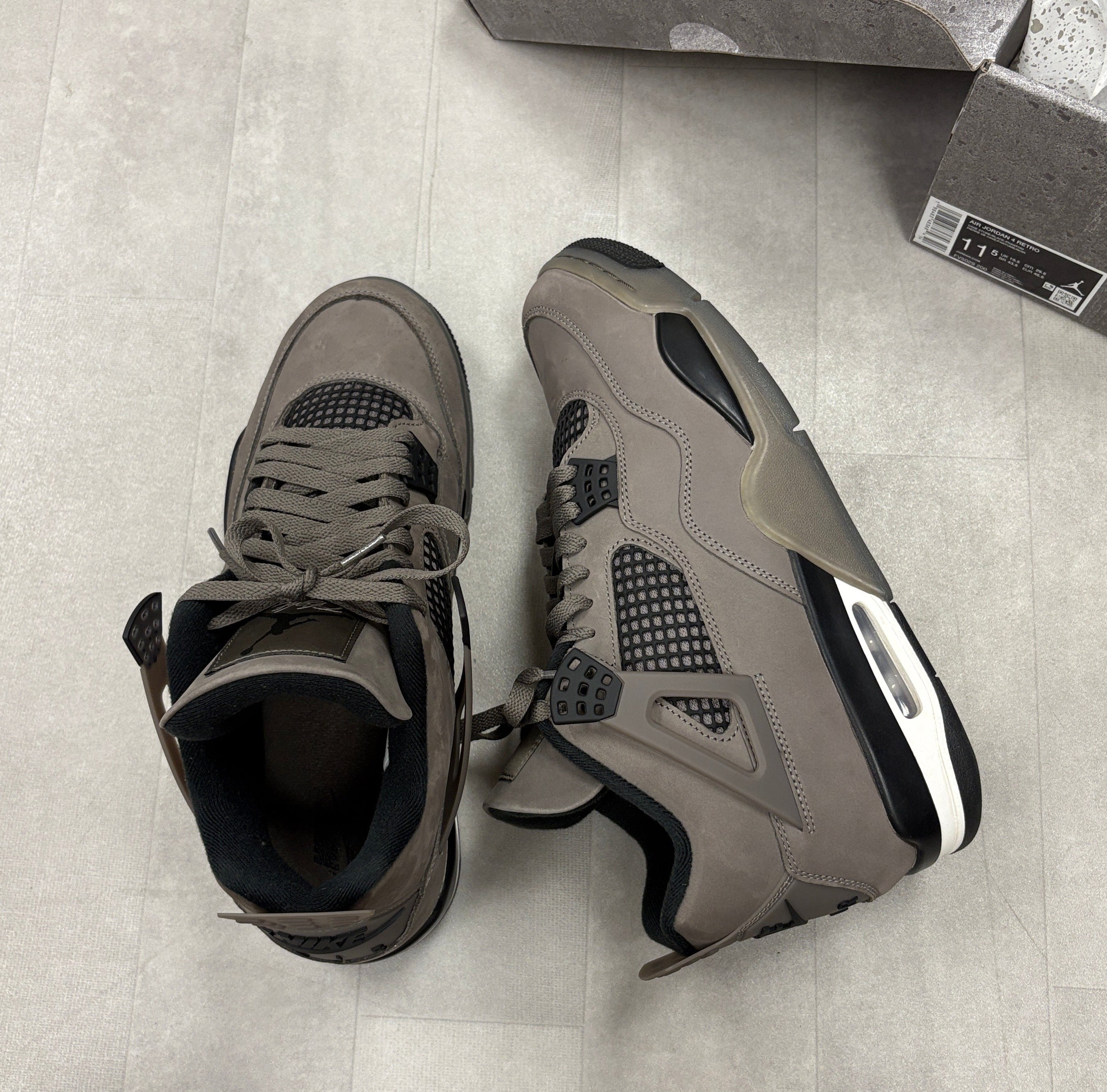 Nike Air Jordan 4 Retro Cave Stone Black Sneakers - Size 11.5