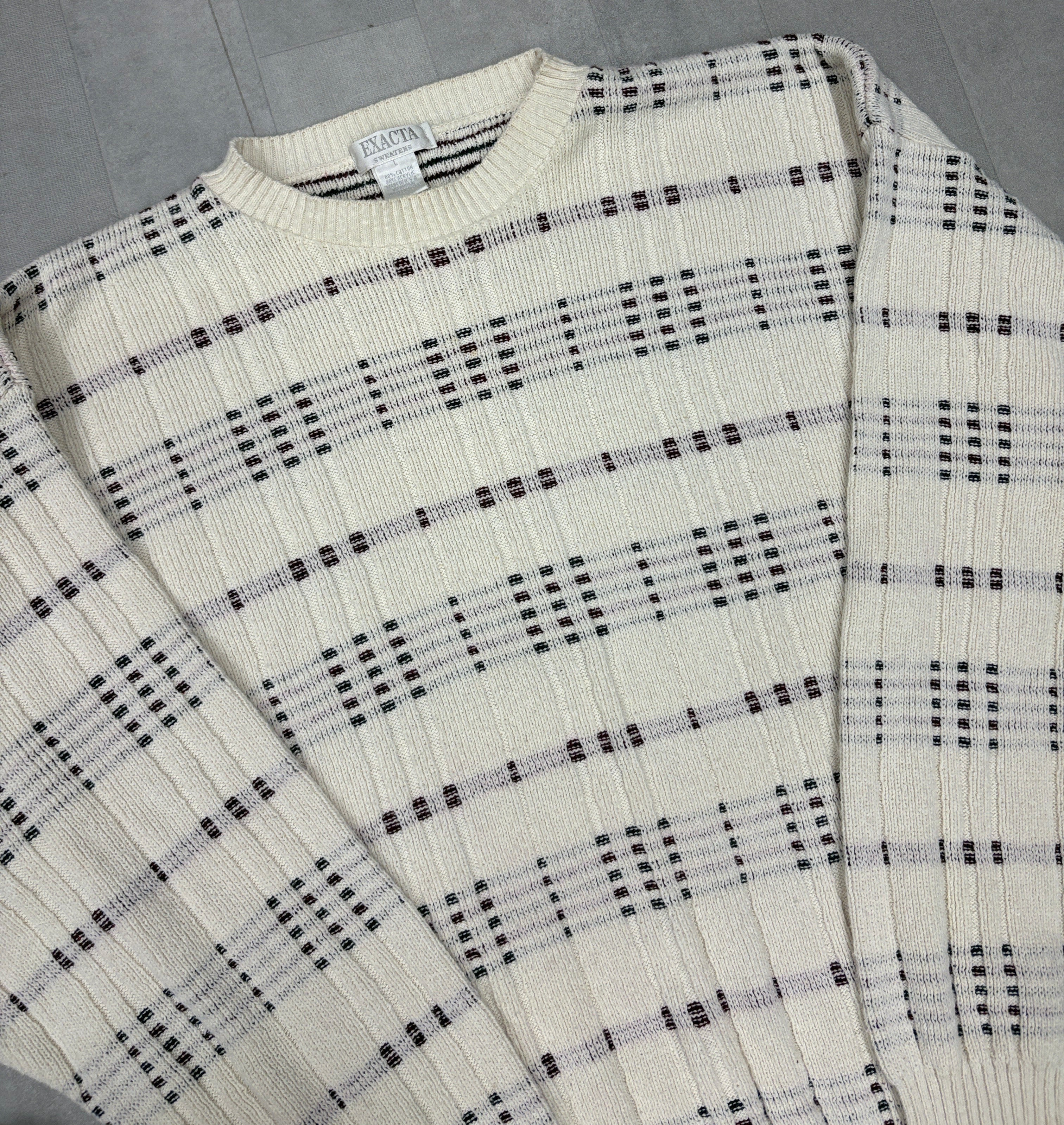 Vintage Knit Crewneck Sweater - LARGE