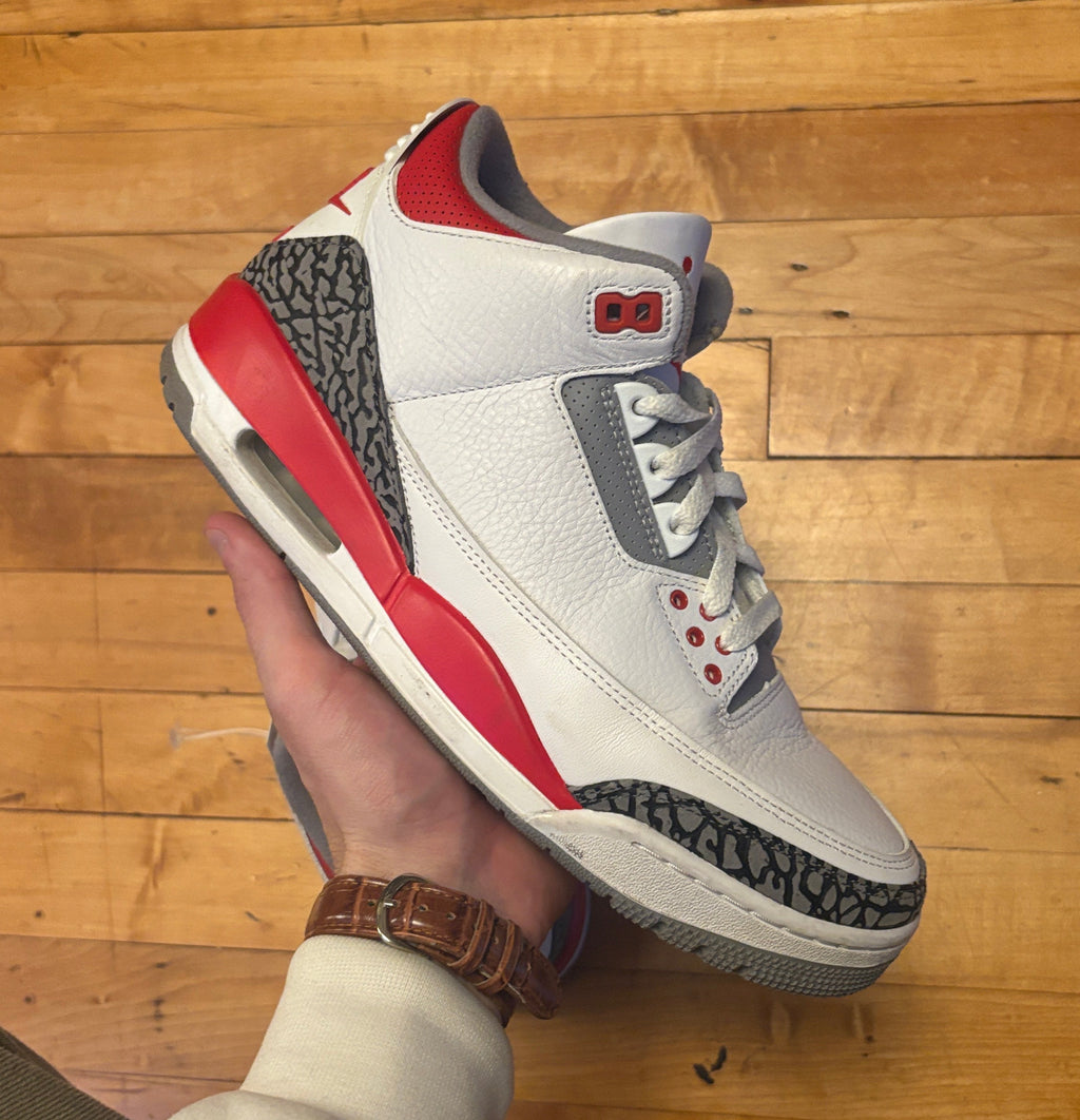 Nike Air Jordan 3 Fire Red Retro OG White Cement - Size 9.5
