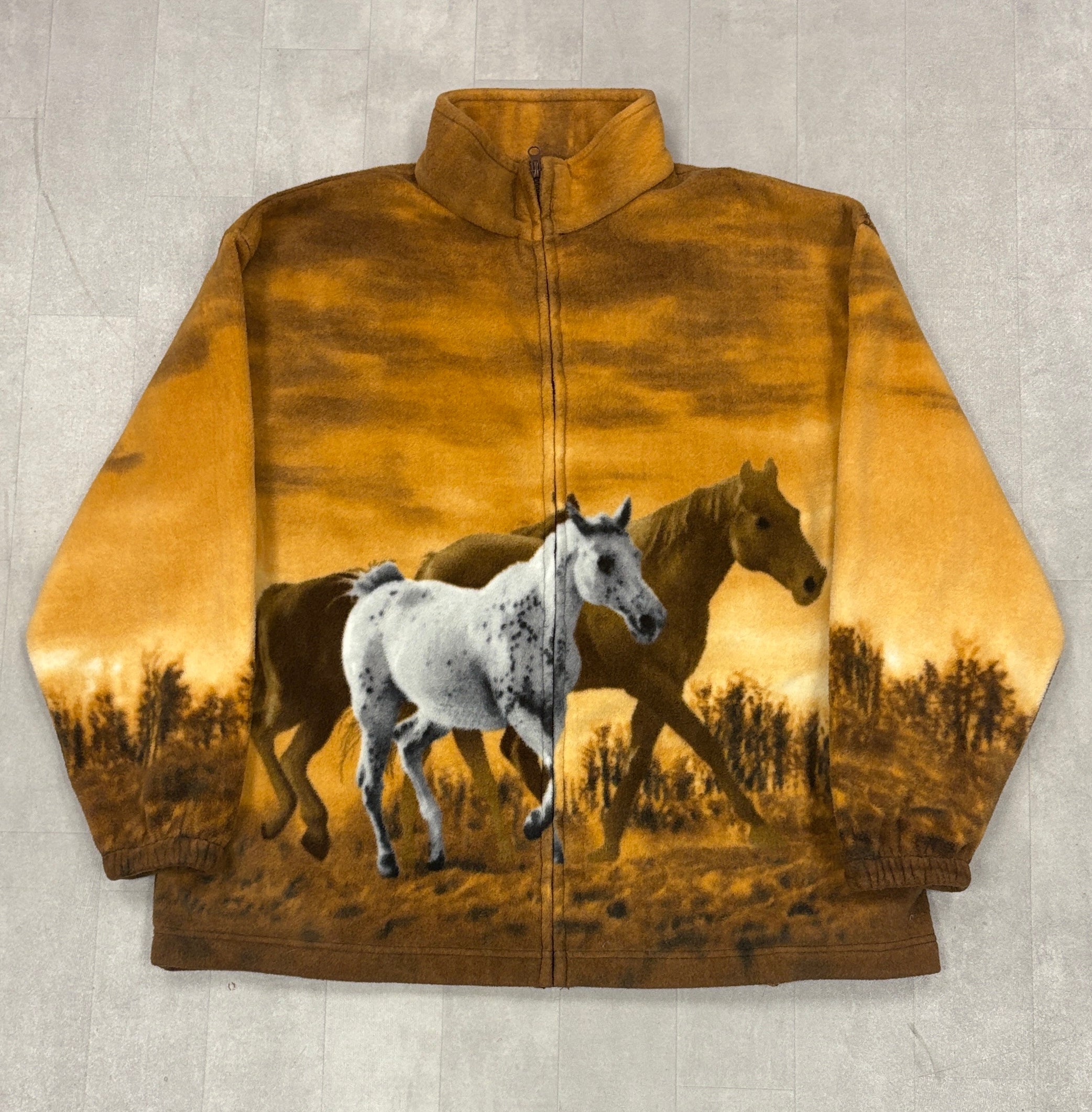 Y2K Fleece Horse Full Zip Jacket - XXL