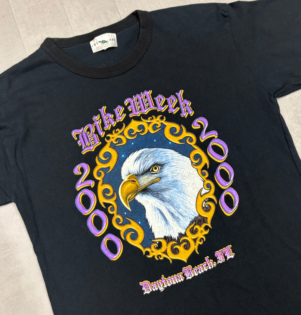 Vintage Daytona Beach Bike Week Biker Tee - LARGE