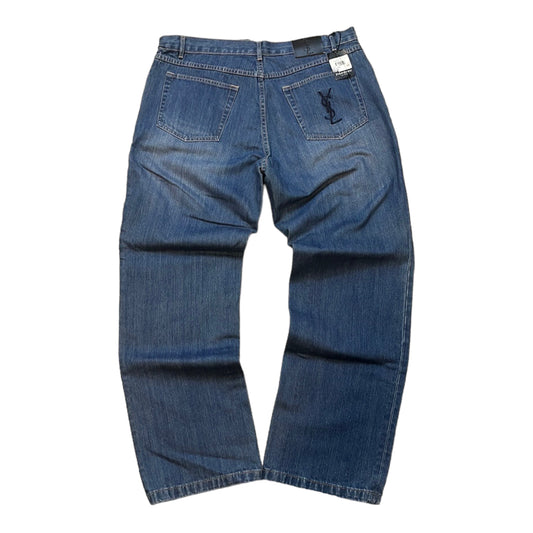 Yves Saint Laurent Embroidered Denim Jeans NEW - 38x30