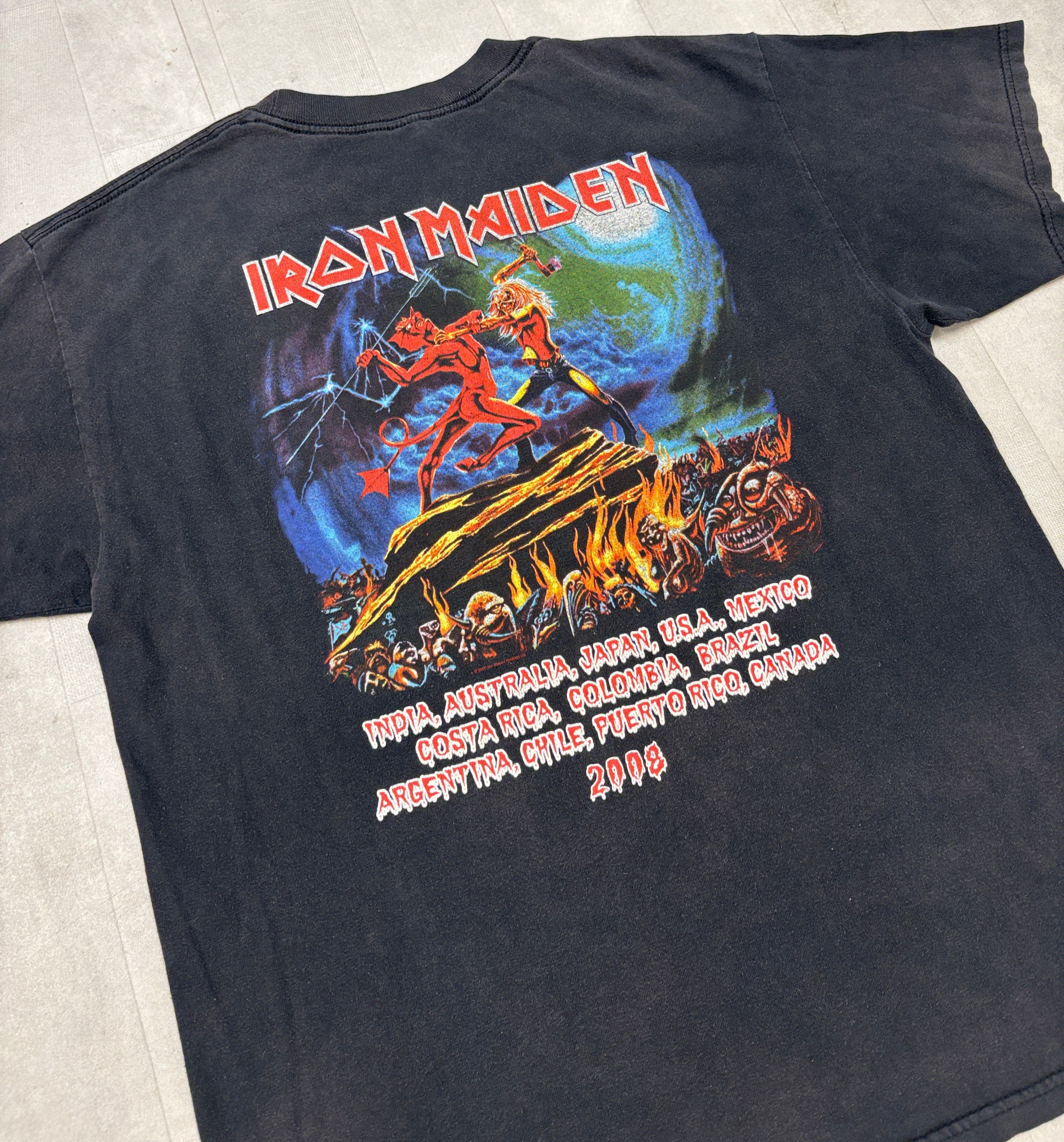 2008 IRON MAIDEN The Number Of The Beast Concert Tour Shirt - LARGE