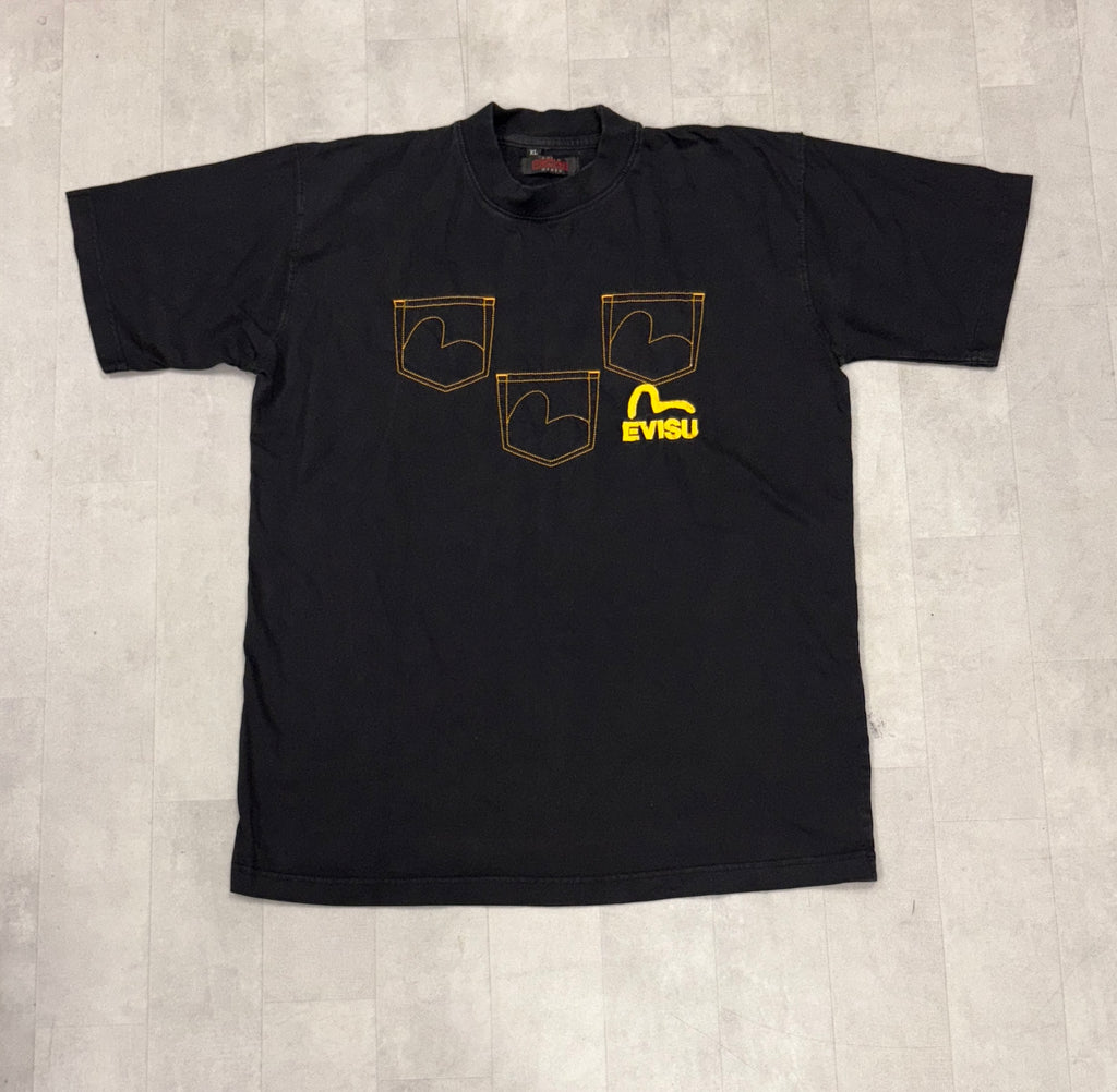 Y2K Evisu Jeans Embroidered Tee - XL