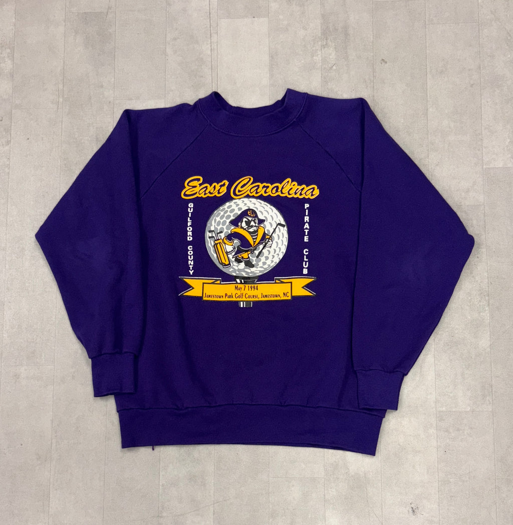 Vintage East Carolina Pirates Club Golf Fundraiser Crewneck Sweater - MEDIUM
