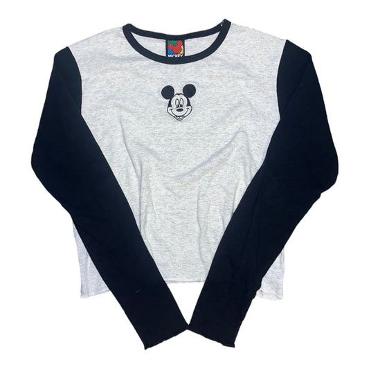 Vintage Women’s Mickey Mouse Cropped Long Sleeve Tee - WMNS LARGE