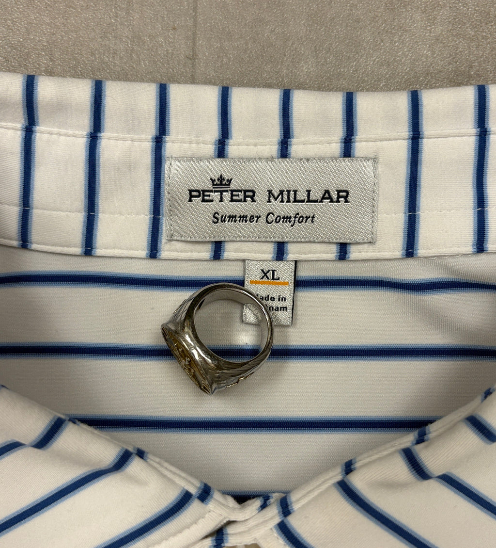 Peter Millar Summer Comfort PGA at Bethpage Black Striped Golf Polo - XL