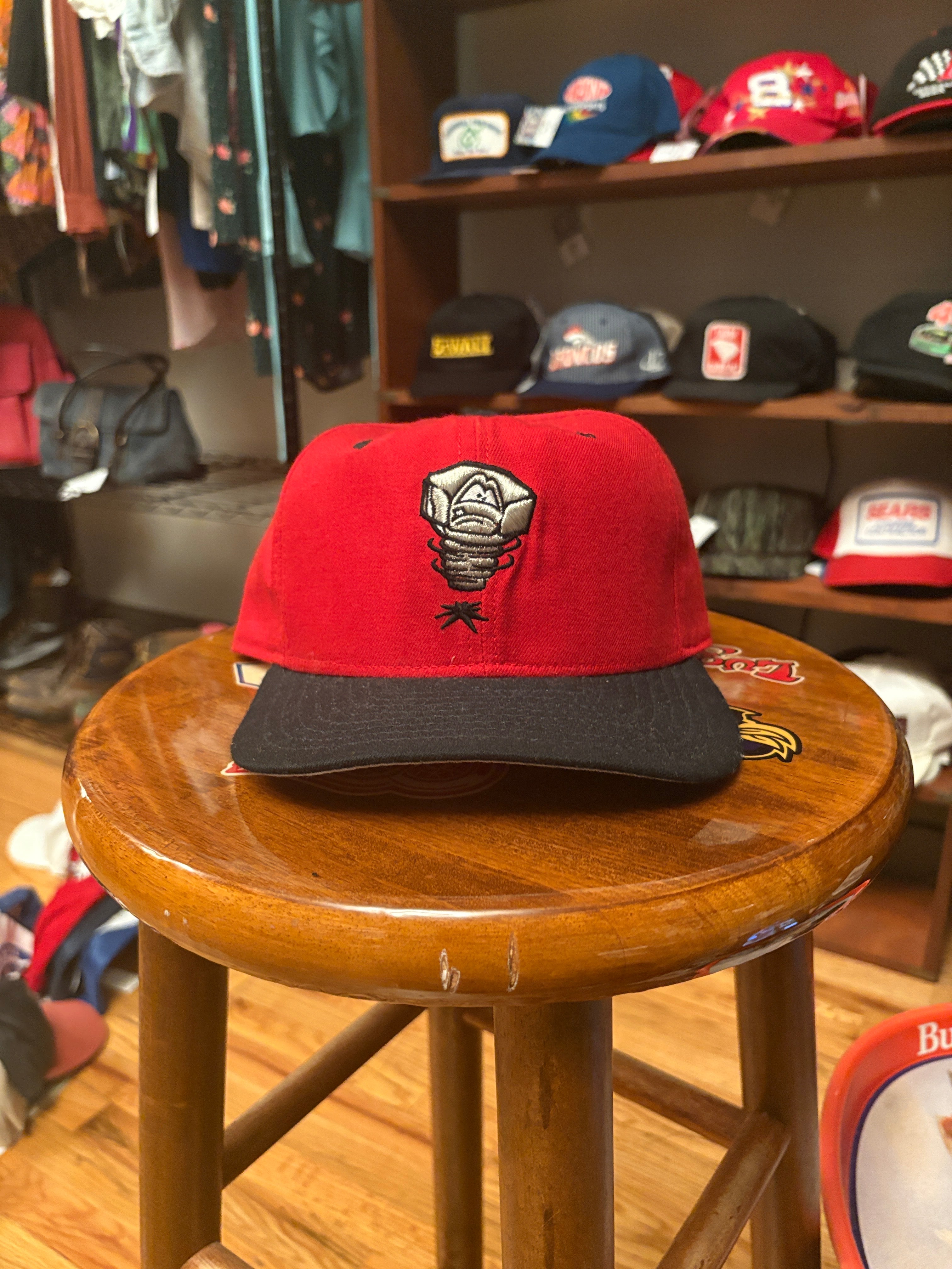 Vintage 90s Lansing Lugnuts New Era Wool SnapBack Hat Minor League