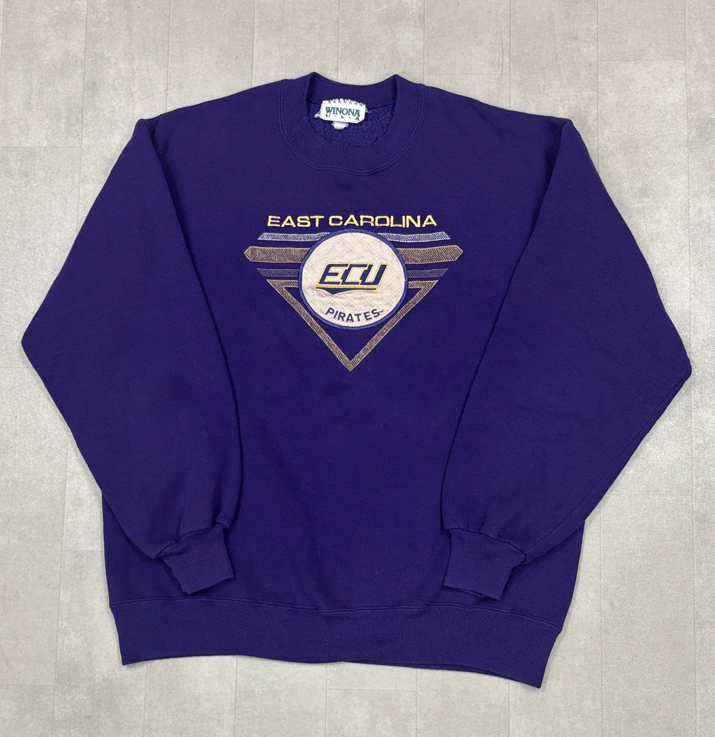 Vintage East Carolina Pirates Embroidered Crewneck Sweater - LARGE