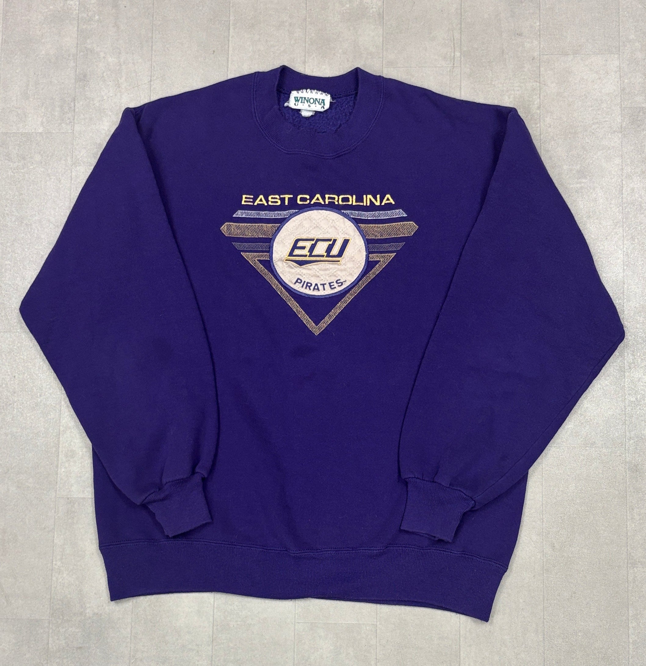 Vintage East Carolina Pirates Embroidered Crewneck Sweater - LARGE