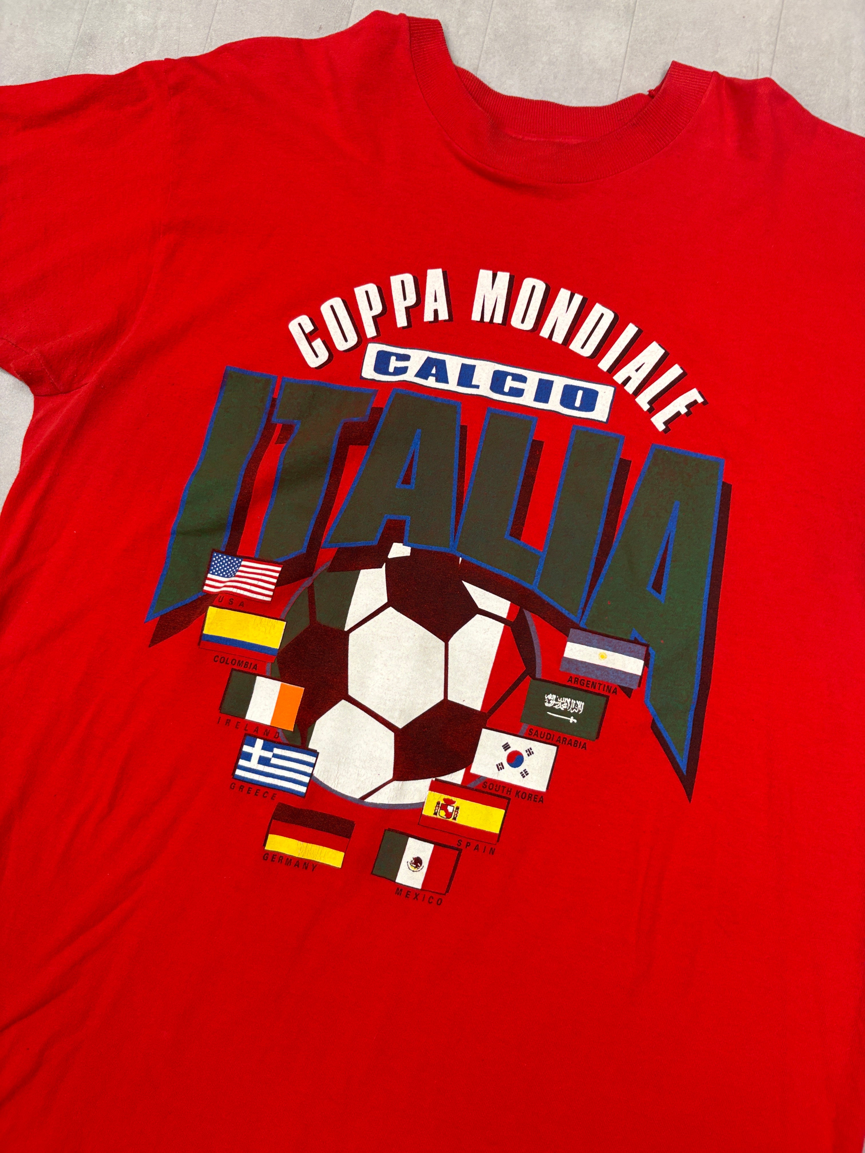 Vintage Italy 1994 World Cup USA Soccer Single Stitch Tee - XL
