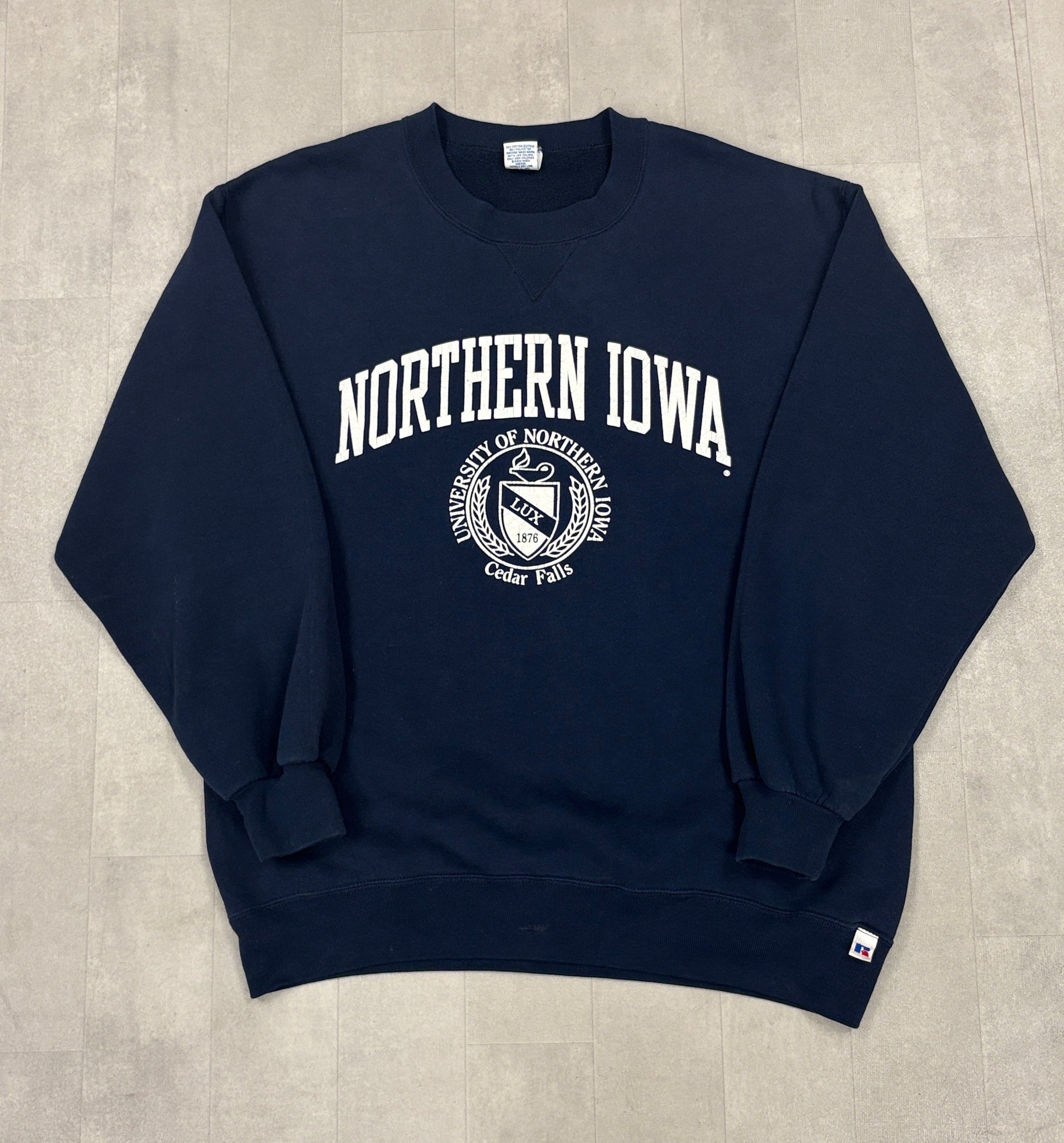 Vintage University of Northern Iowa Russell Athletic Collegiate Crewneck Sweater - LARGE