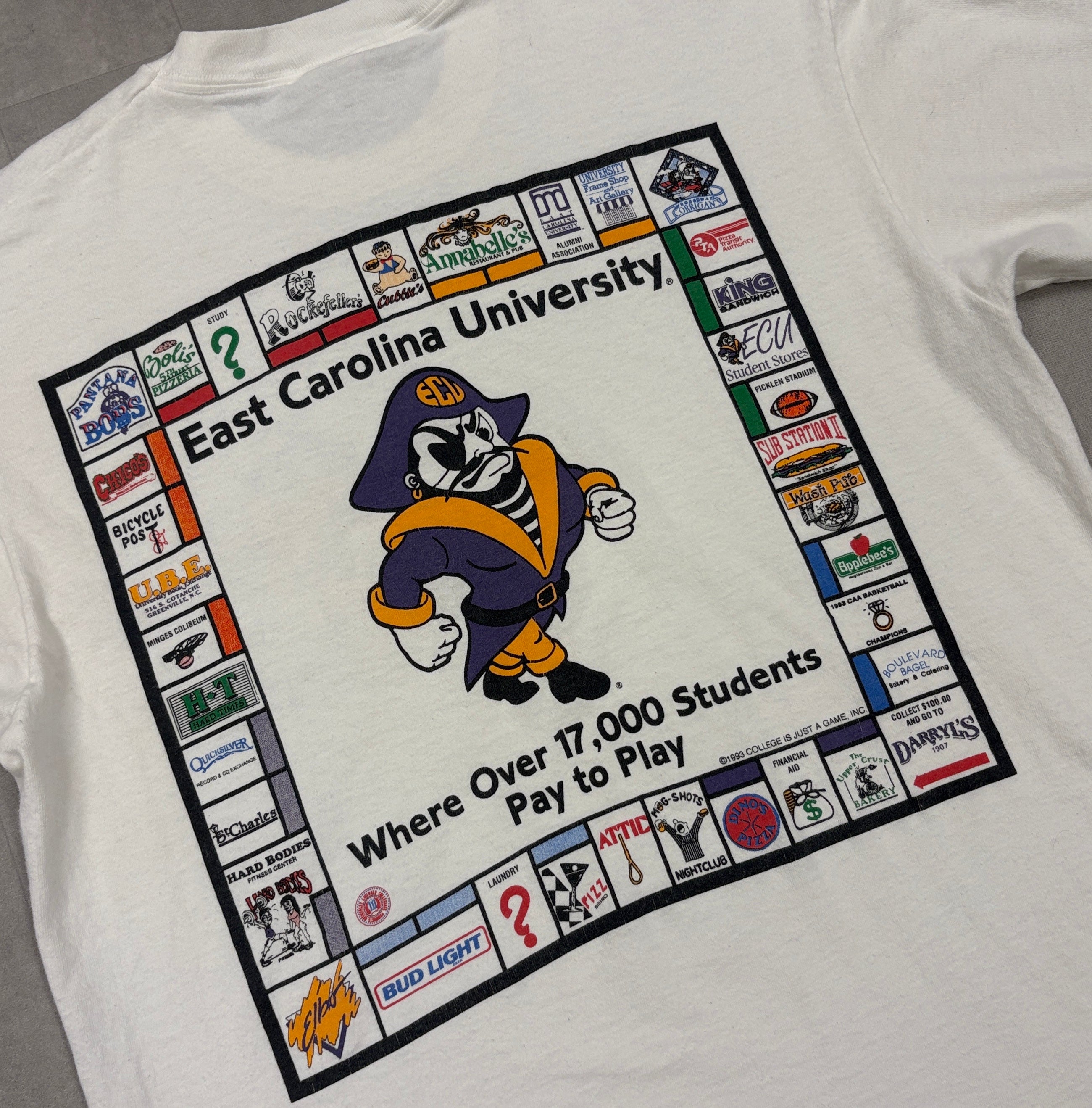 Vintage East Carolina University Monopoly Tee - LARGE