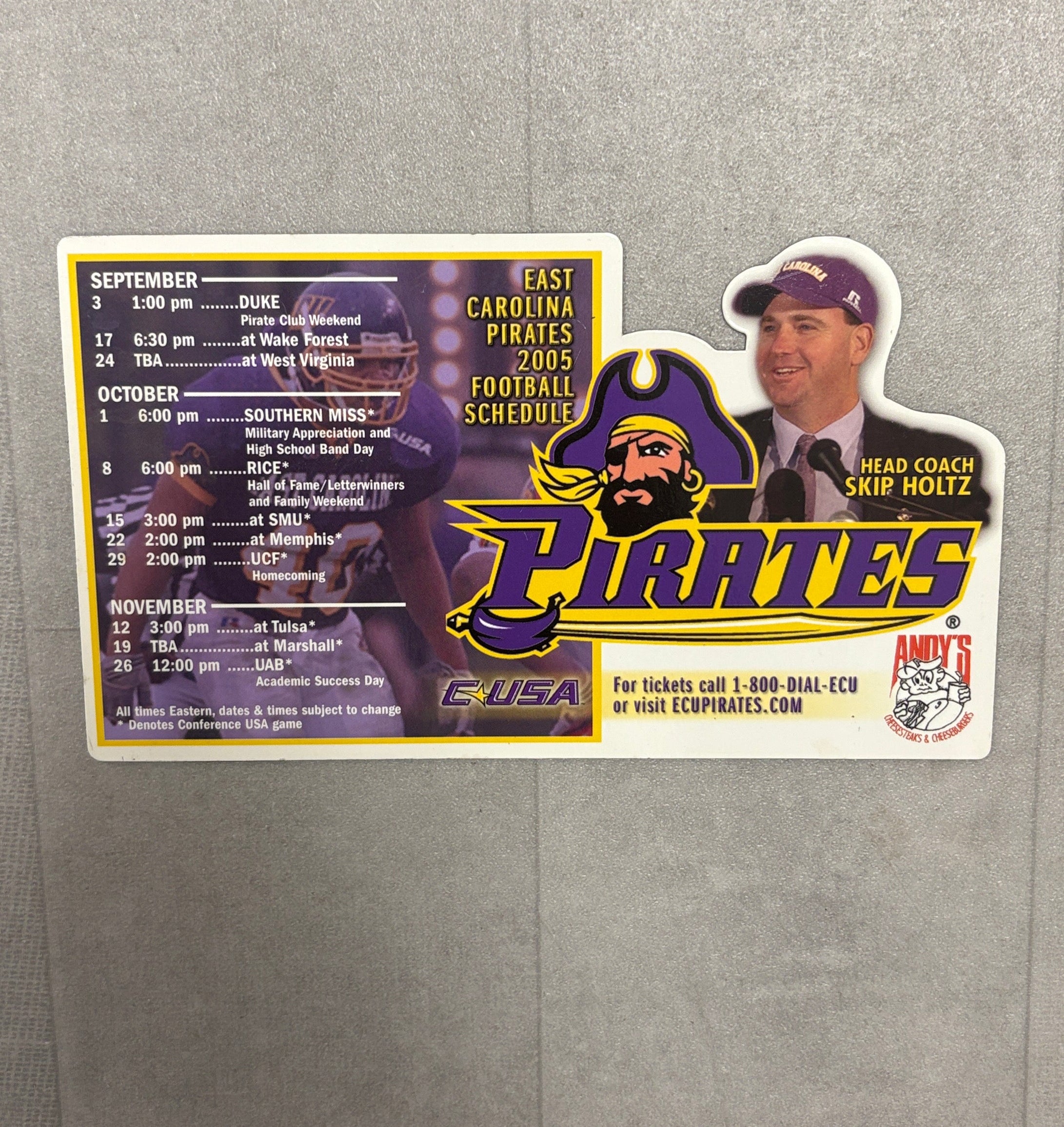 2005 ECU Pirates Football Fridge Magnet