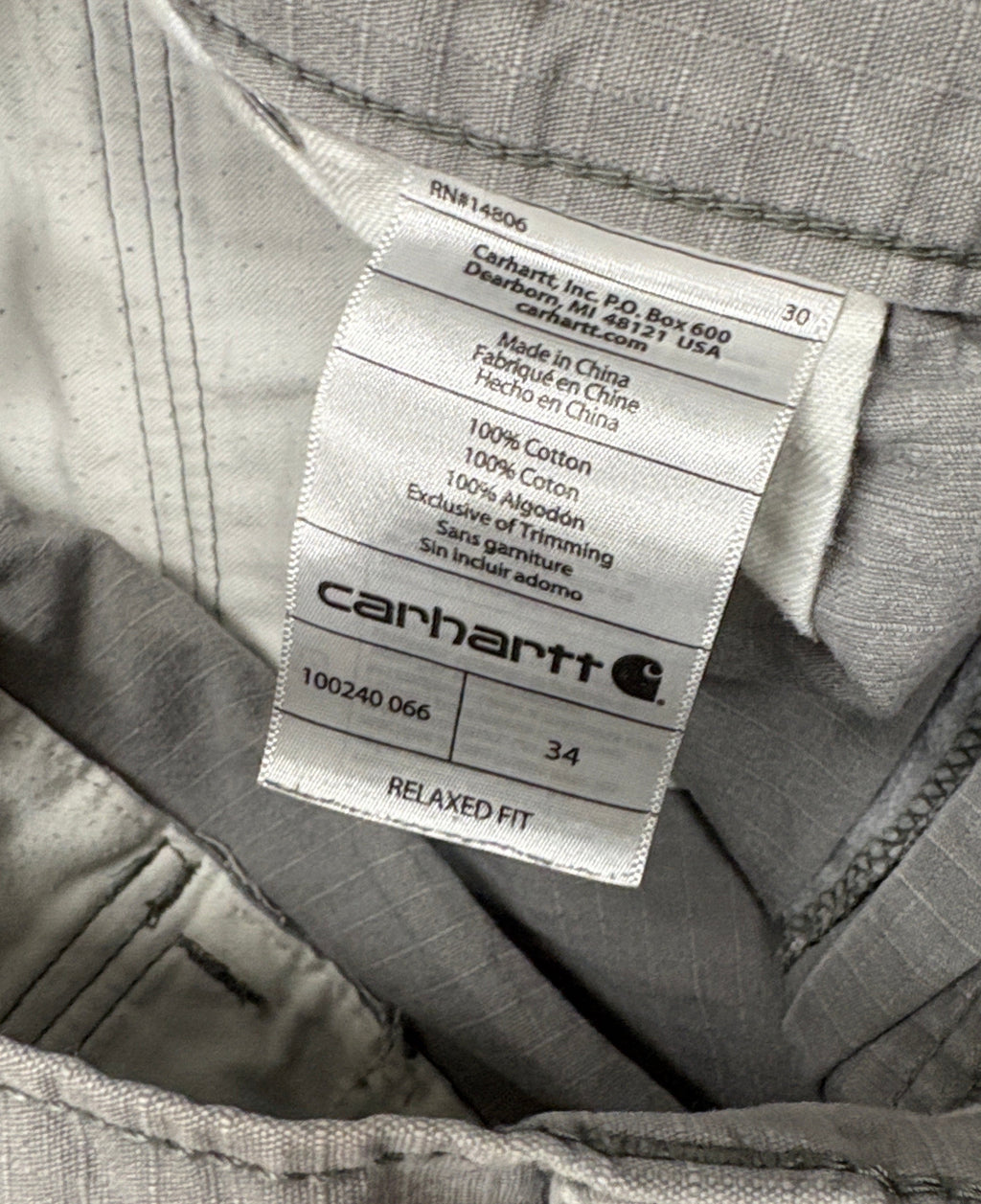 Carhartt Carpenter Gray Shorts - SZ 34