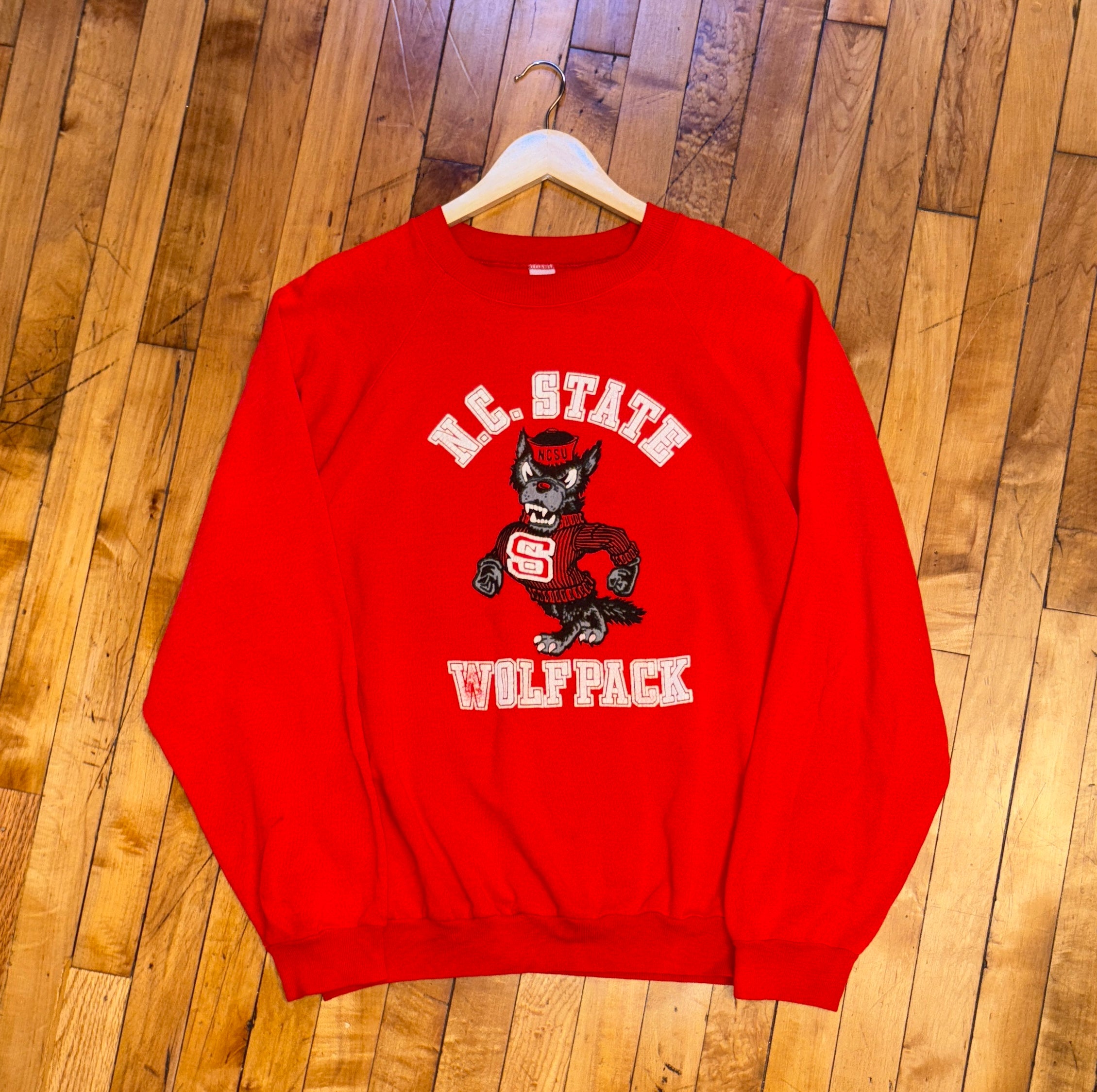 Vintage 80’s NC State Collegiate Crewneck Sweater - LARGE