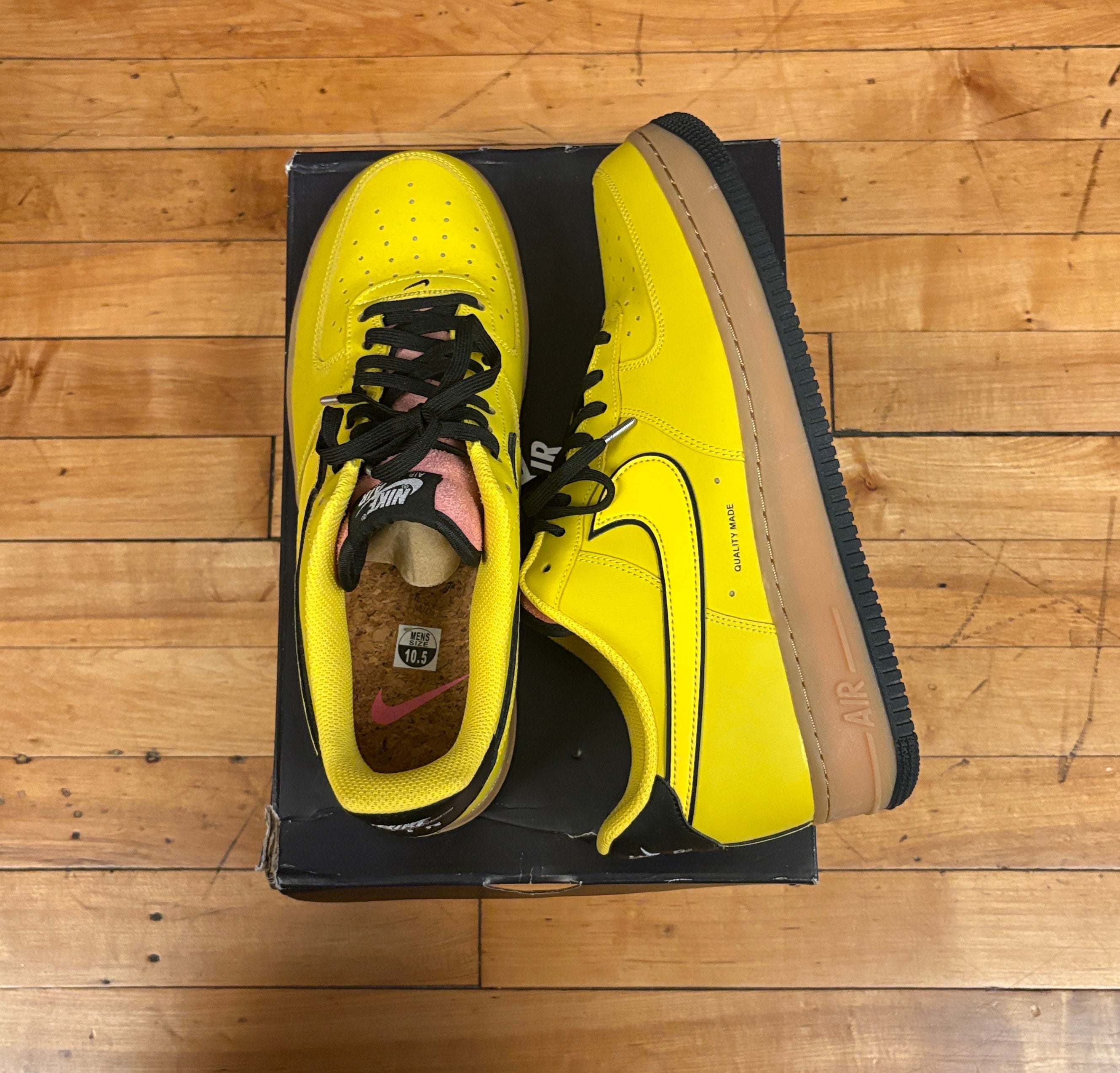 Nike Air Force 1 LV8 NO2 Gum/Yellow Sneakers - MENS 10.5