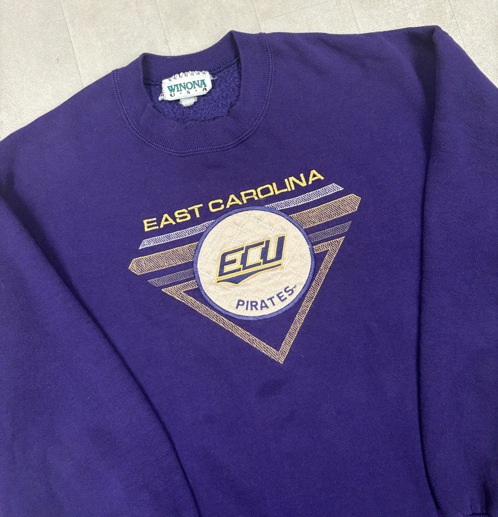 Vintage East Carolina Pirates Embroidered Crewneck Sweater - LARGE