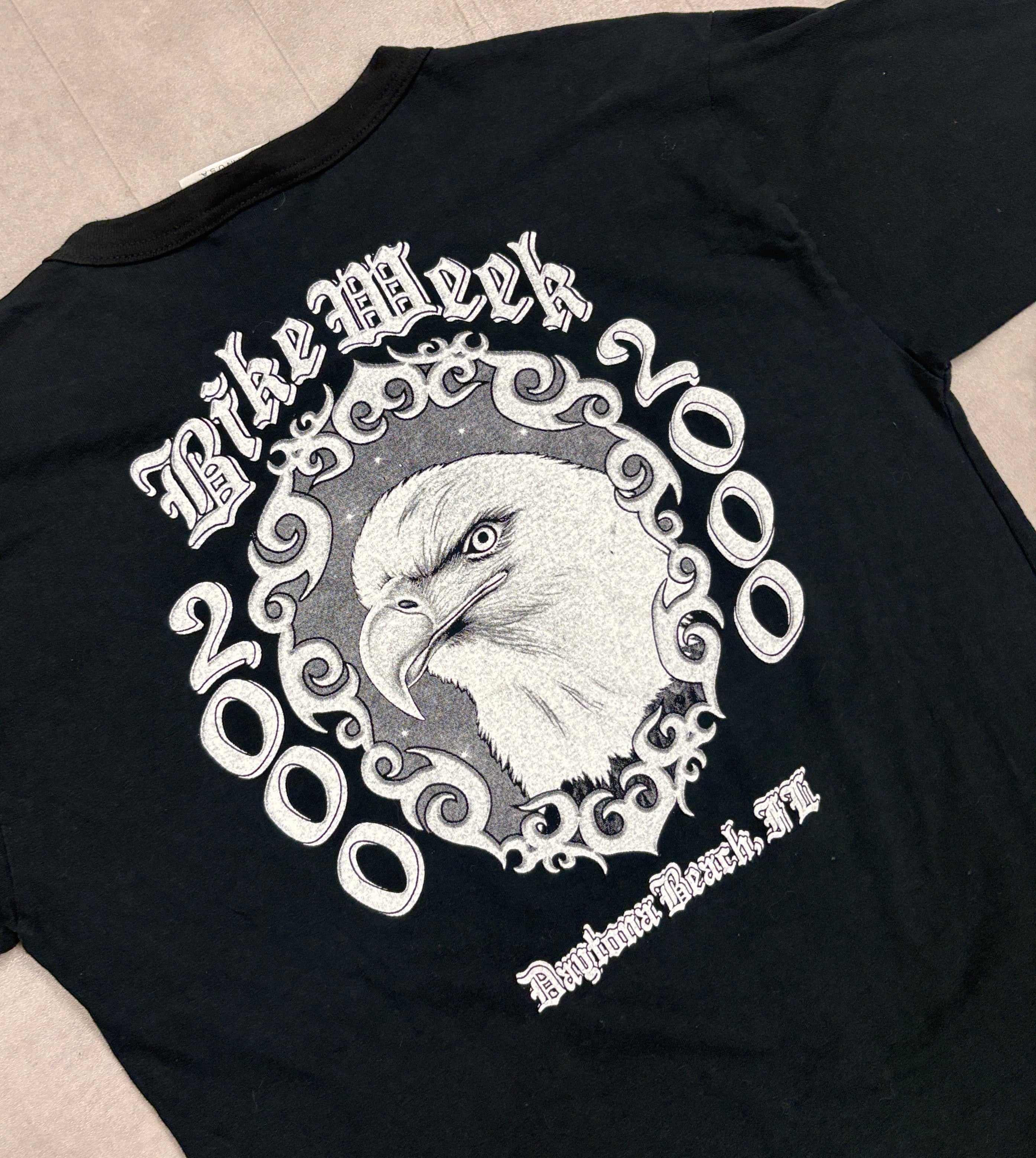 Vintage Daytona Beach Bike Week Biker Tee - LARGE