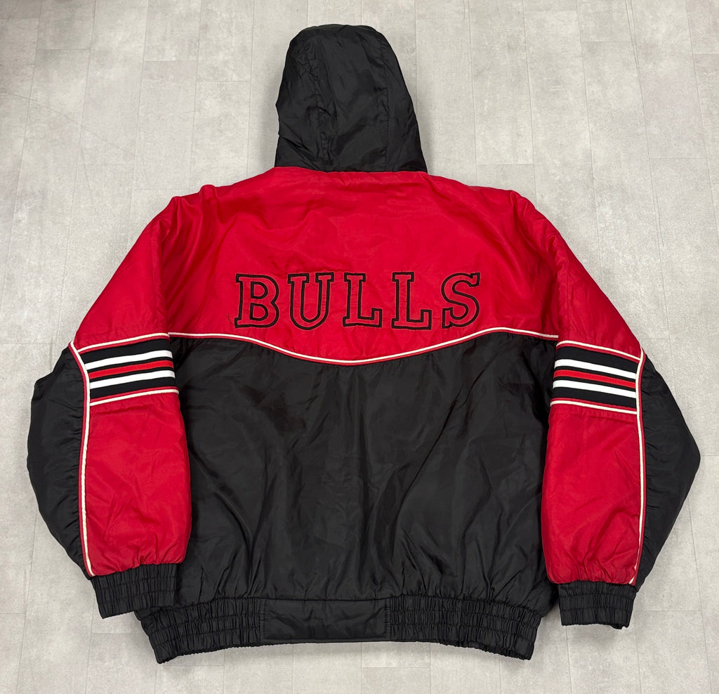 Vintage Chicago Bulls Embroidered Puffer Jacket - XXL