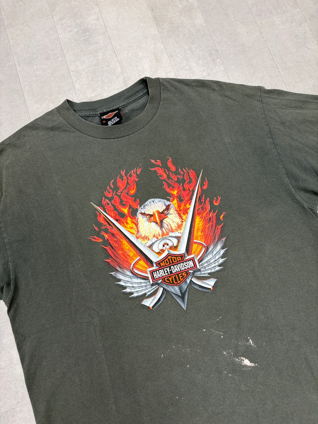 Vintage Harley Davidson Eagle Fire Southhampton England Tee