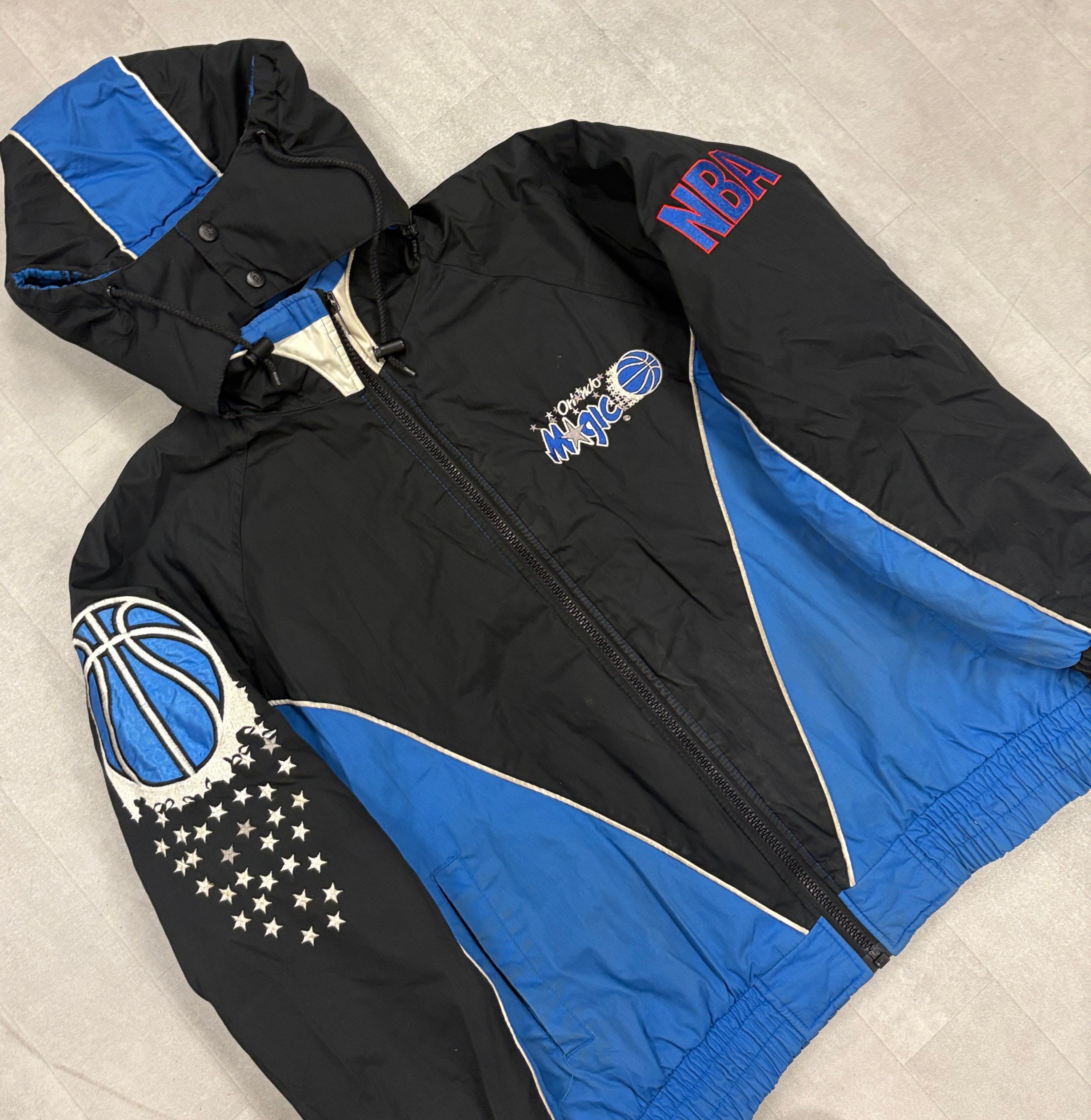 Vintage Orlando Magic Pro Player Embroidered Puffer Jacket - LARGE