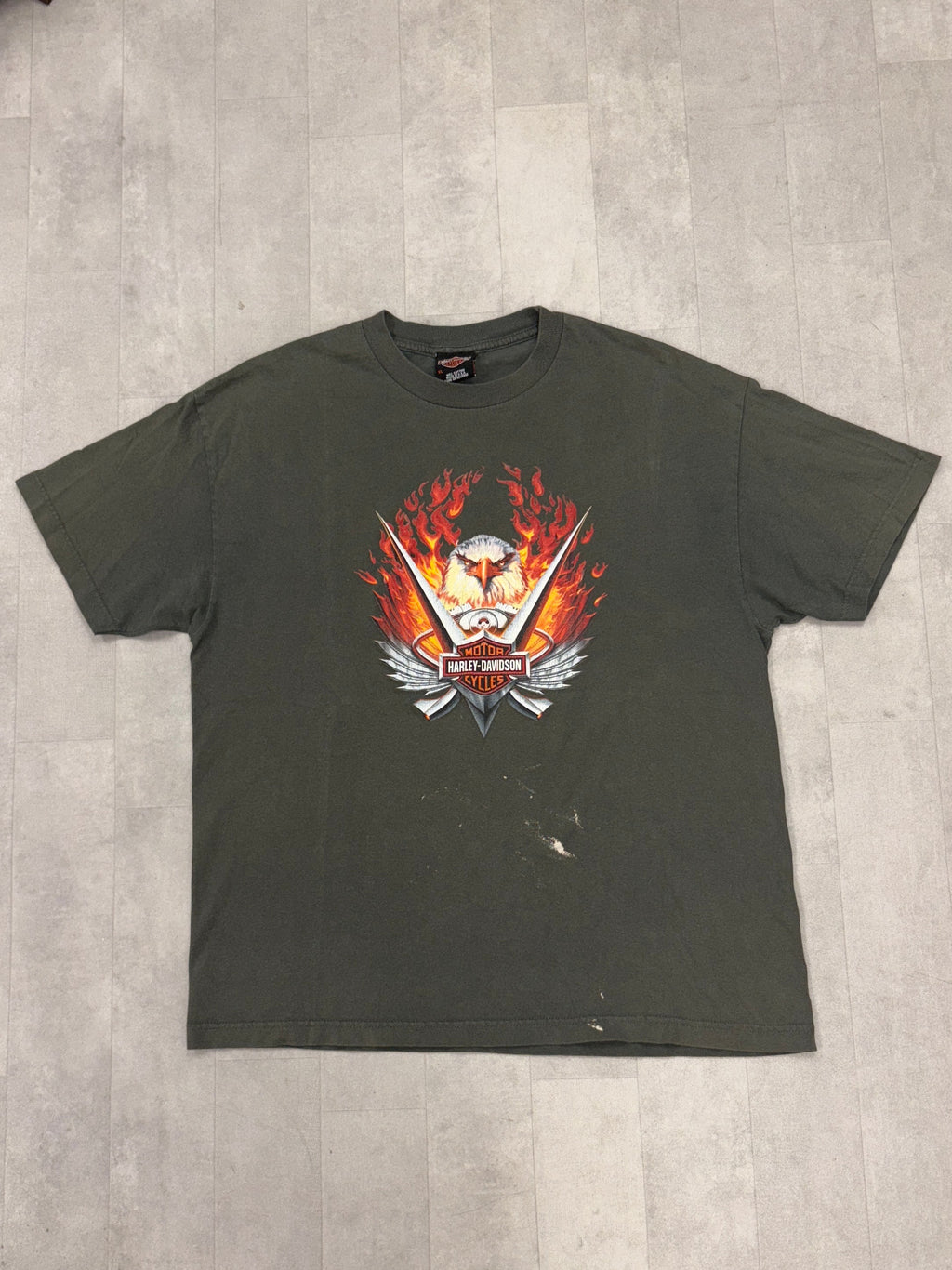 Vintage Harley Davidson Eagle Fire Southhampton England Tee