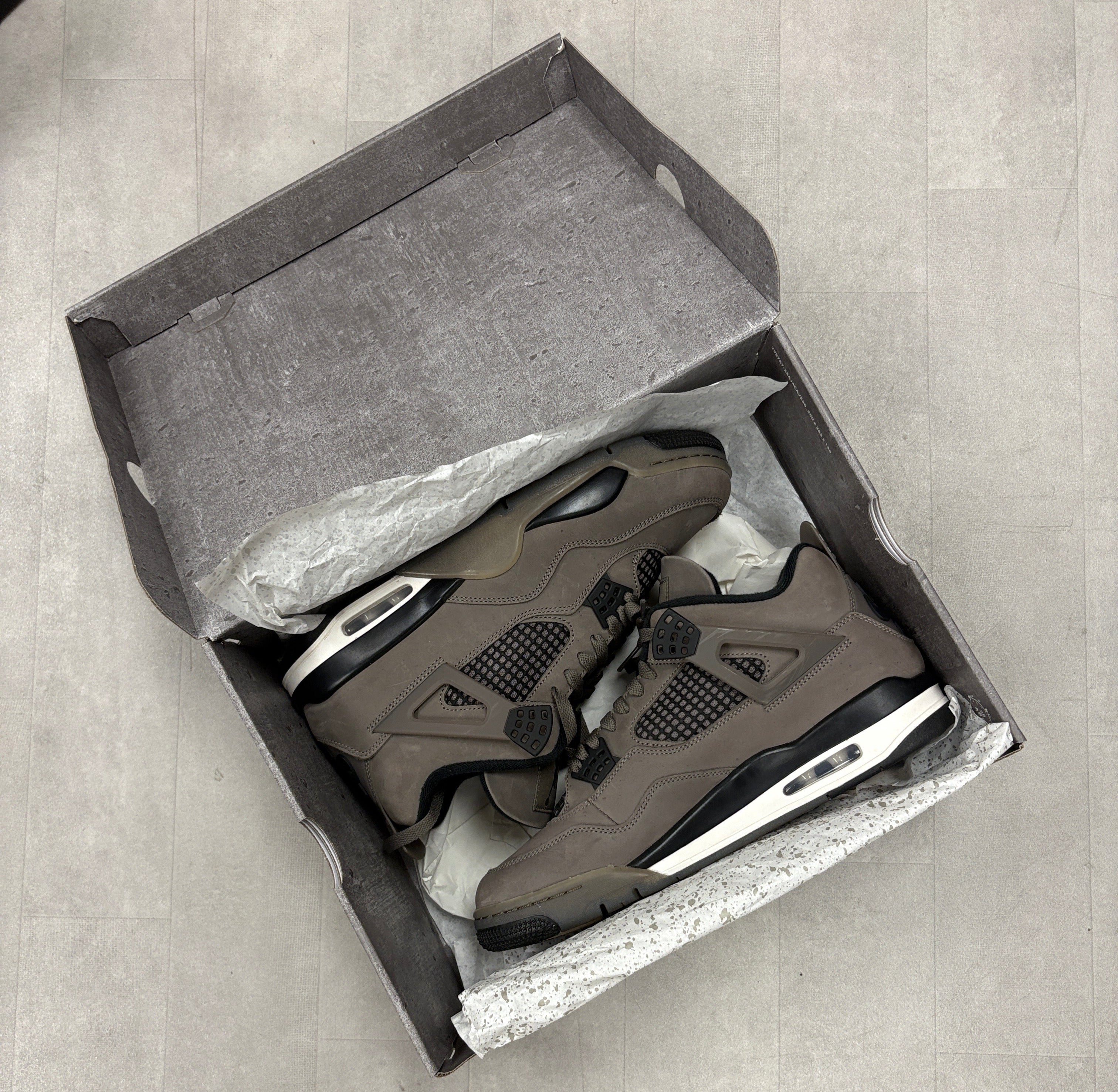 Nike Air Jordan 4 Retro Cave Stone Black Sneakers - Size 11.5