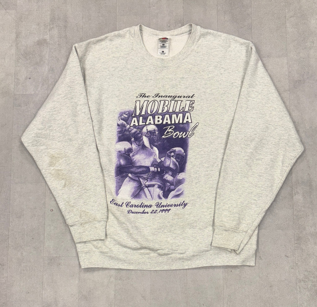 Vintage 1999 Mobile Alabama Bowl ECU Pirates Crewneck Sweater - LARGE