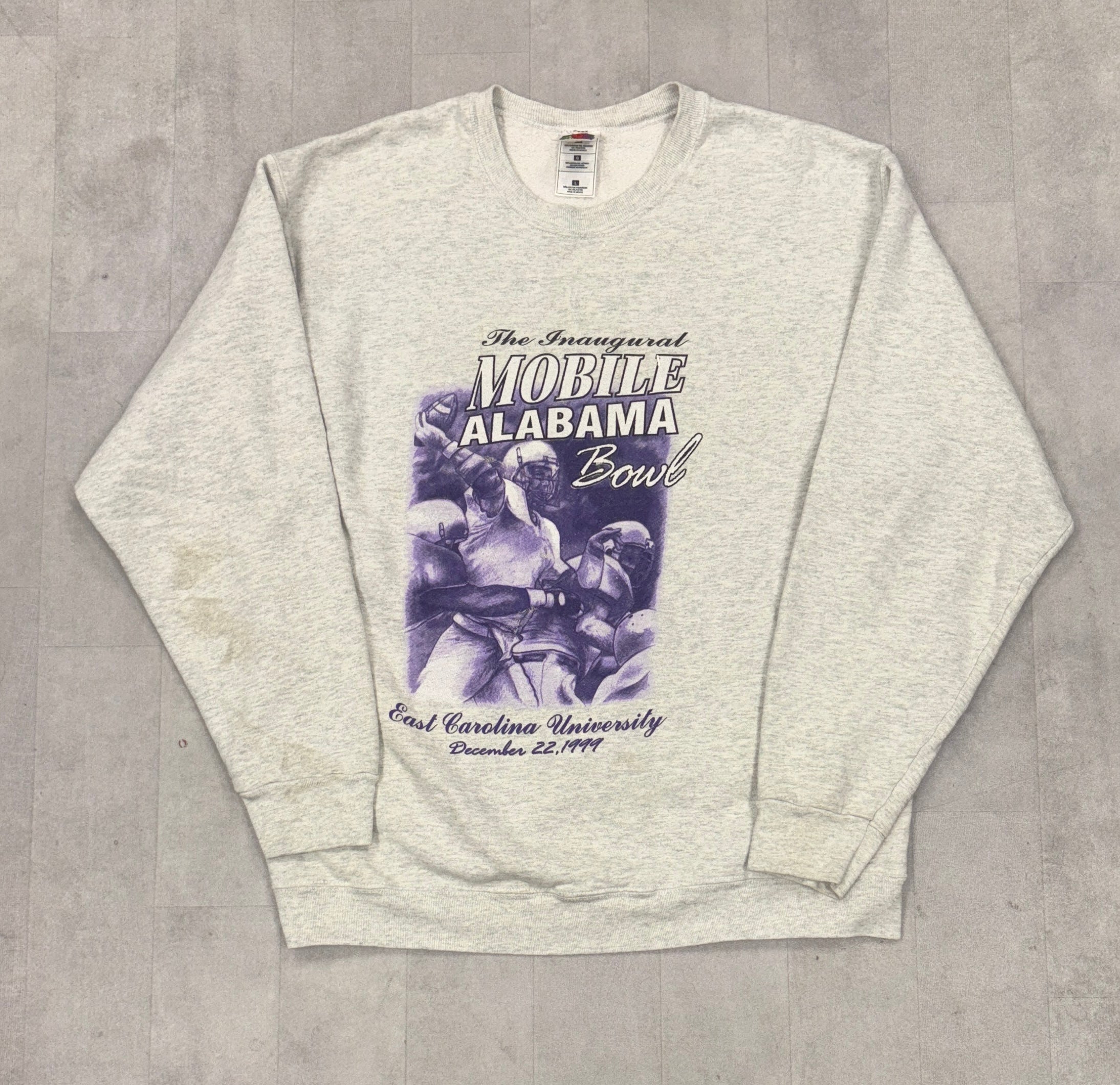 Vintage 1999 Mobile Alabama Bowl ECU Pirates Crewneck Sweater - LARGE