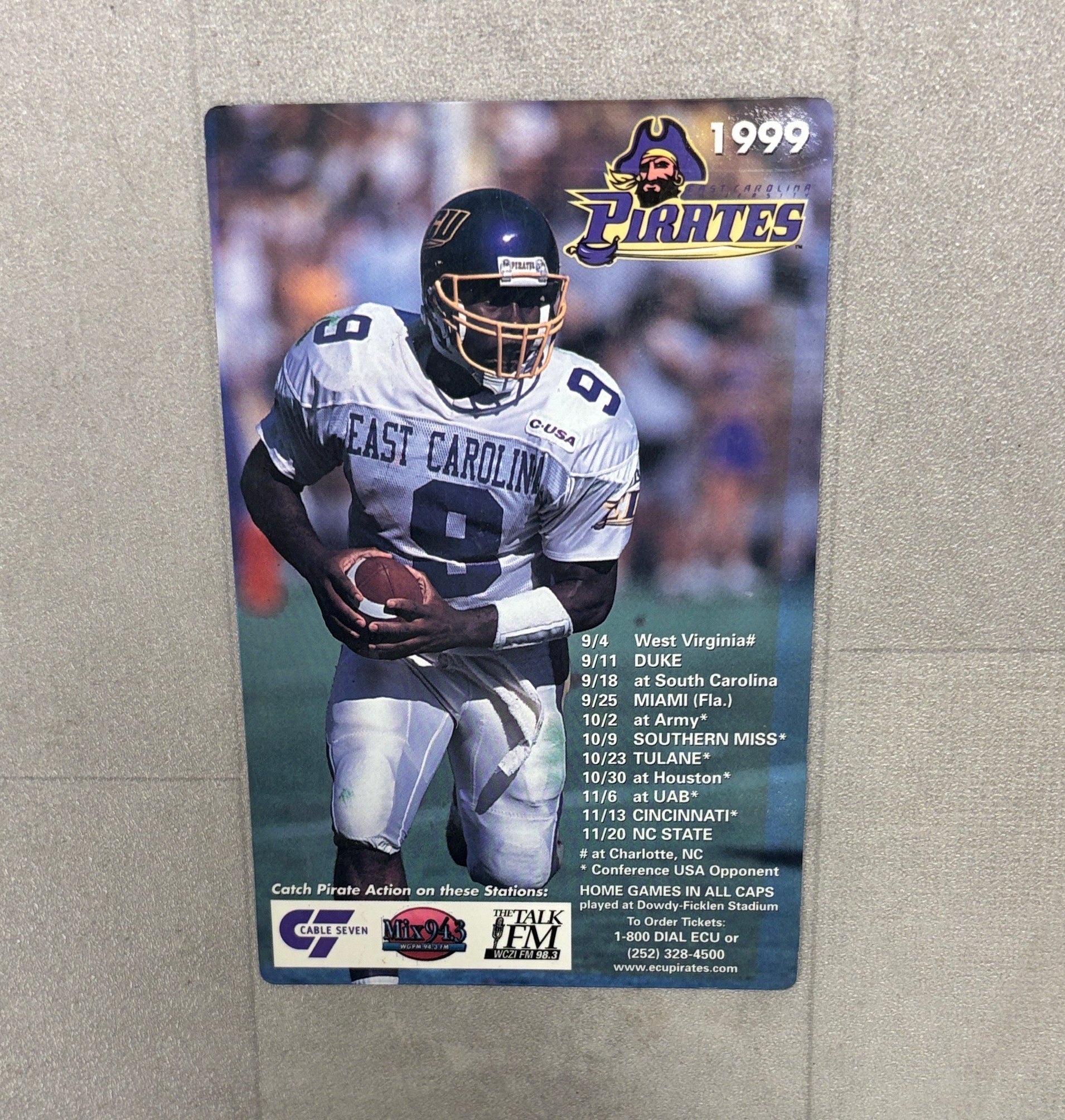 1999 ECU Pirates Football Fridge Magnet