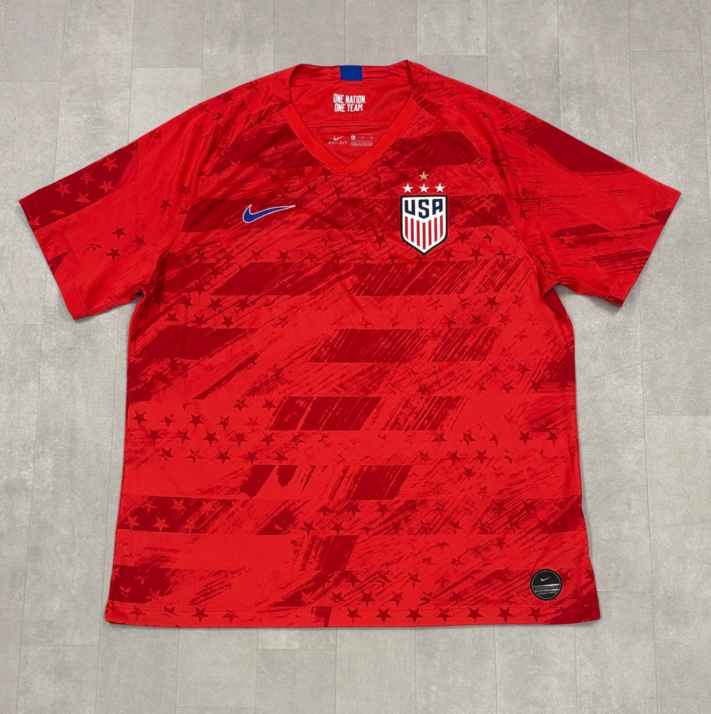 USA Soccer Jersey Red Stars Stripes Away Nike Kit 2019 World Cup - XL