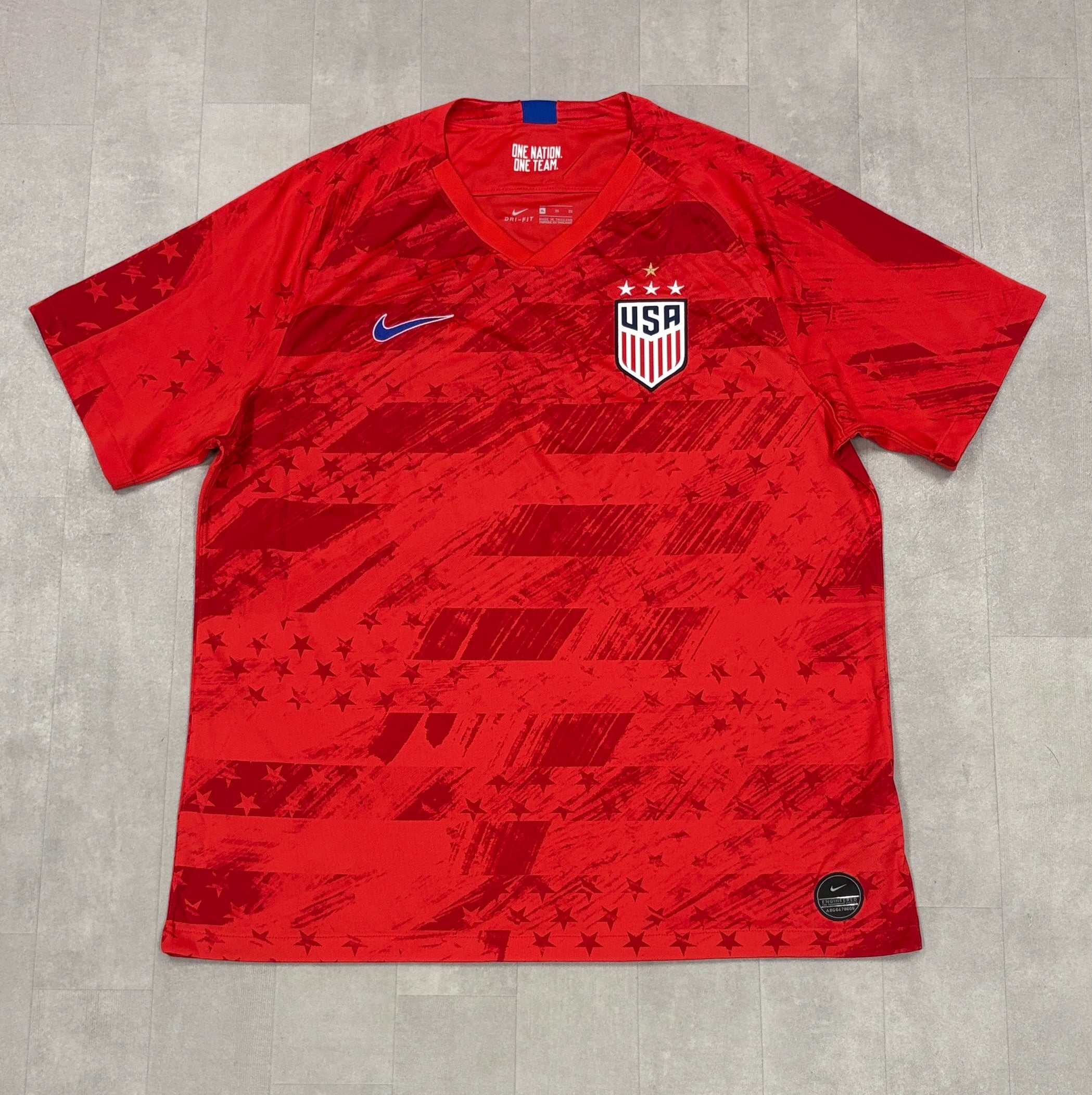 USA Soccer Jersey Red Stars Stripes Away Nike Kit 2019 World Cup - XL