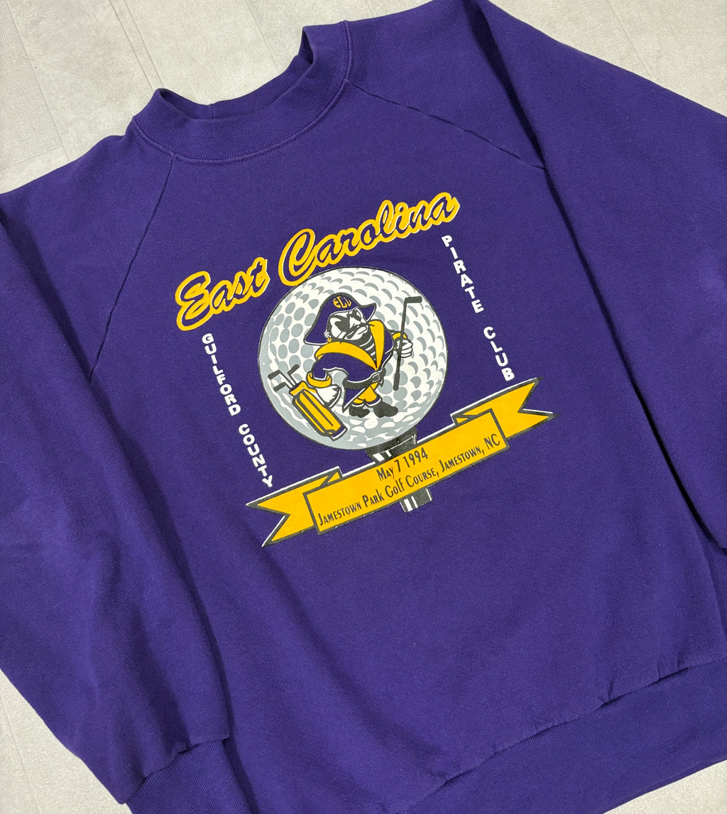 Vintage East Carolina Pirates Club Golf Fundraiser Crewneck Sweater - MEDIUM
