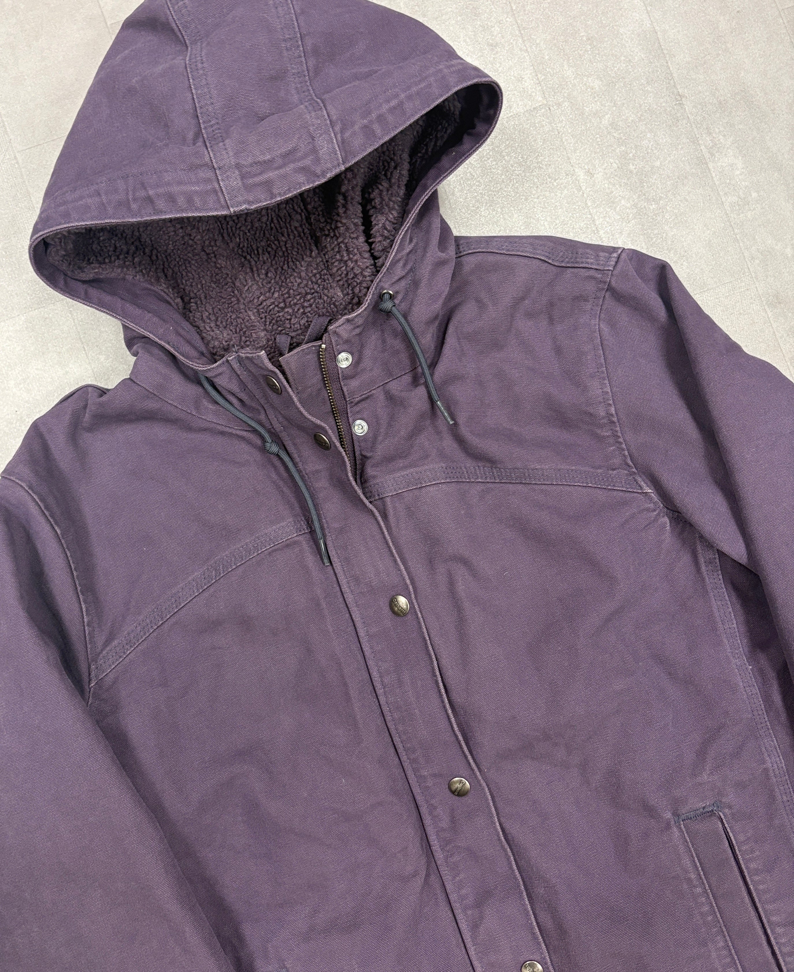 Vintage Y2K Carhartt Purple Button Up Work Sherpa Lined Jacket - WMNS LARGE