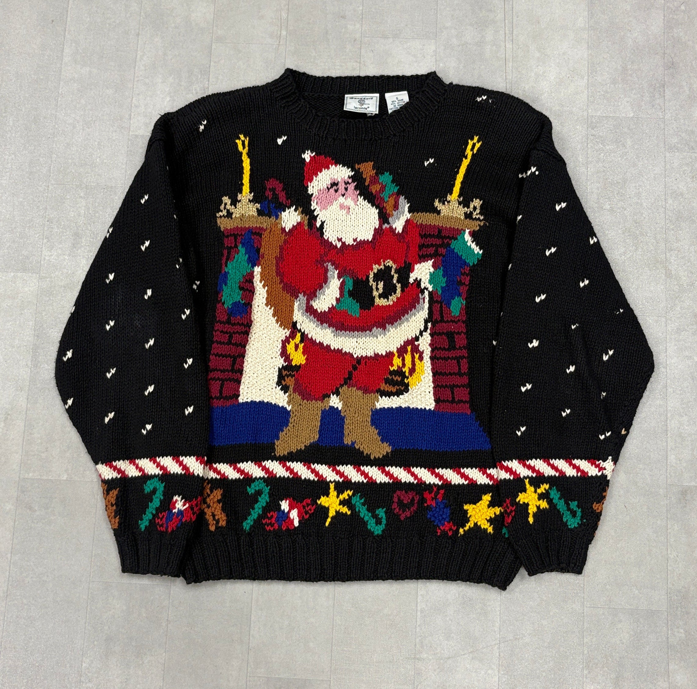 Vintage Christmas Santa Sweater - SMALL