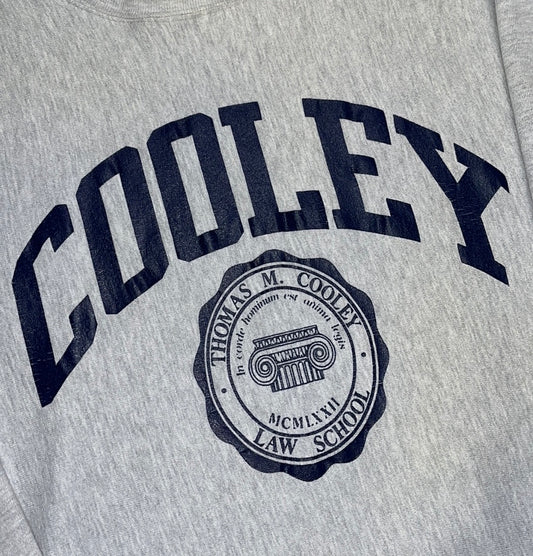 Vintage Reverse Weave Champion Cooley College Crewneck Sweater - LARGE