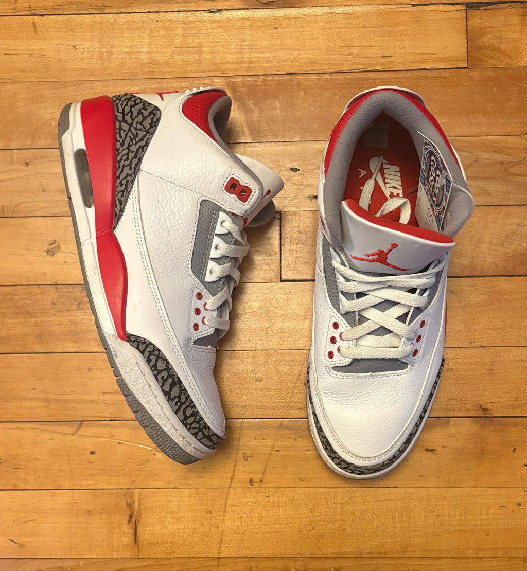 Nike Air Jordan 3 Fire Red Retro OG White Cement - Size 9.5