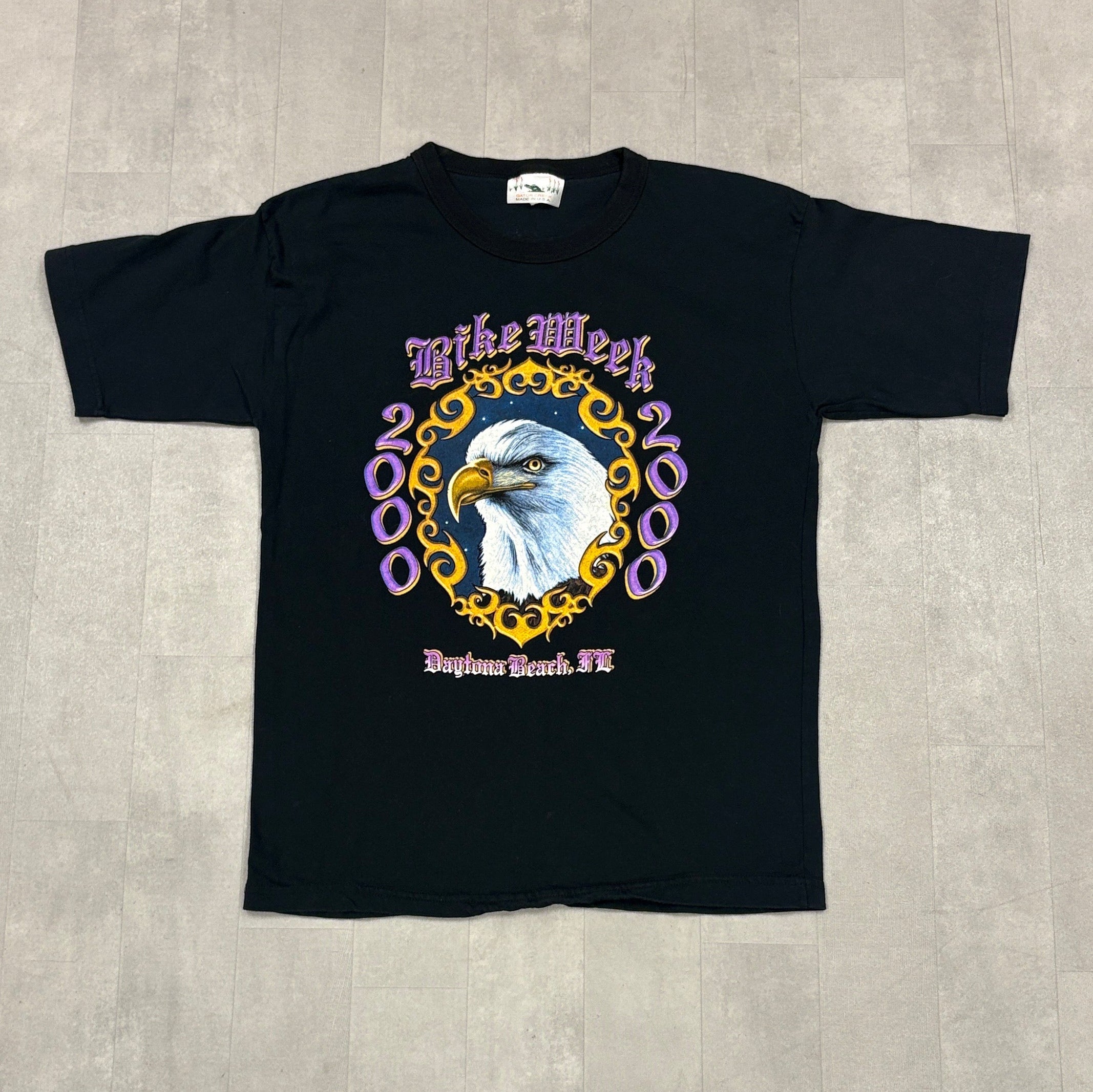 Vintage Daytona Beach Bike Week Biker Tee - LARGE