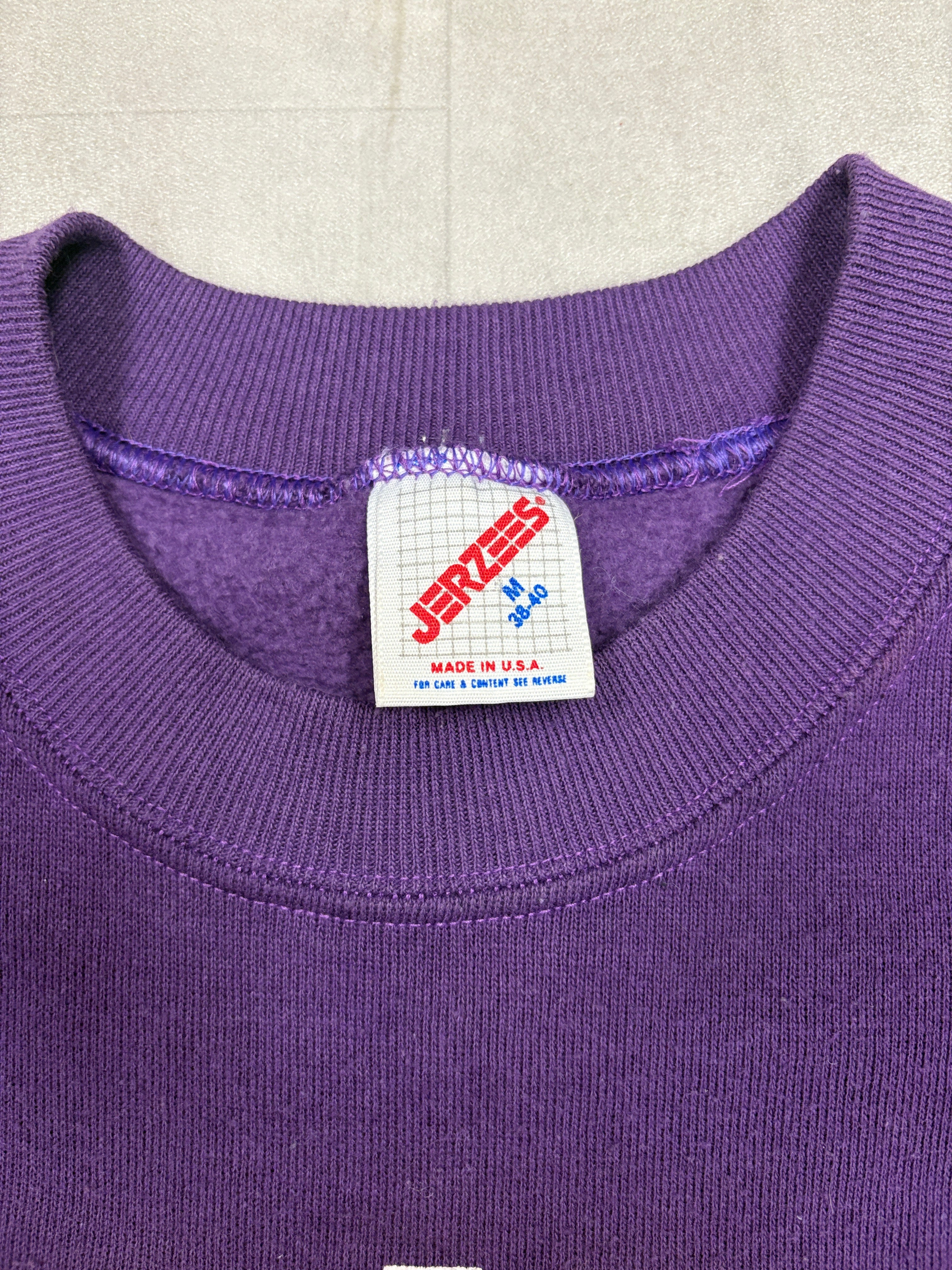 Vintage 80’s ECU Pirates Collegiate Purple Sweater - SMALL