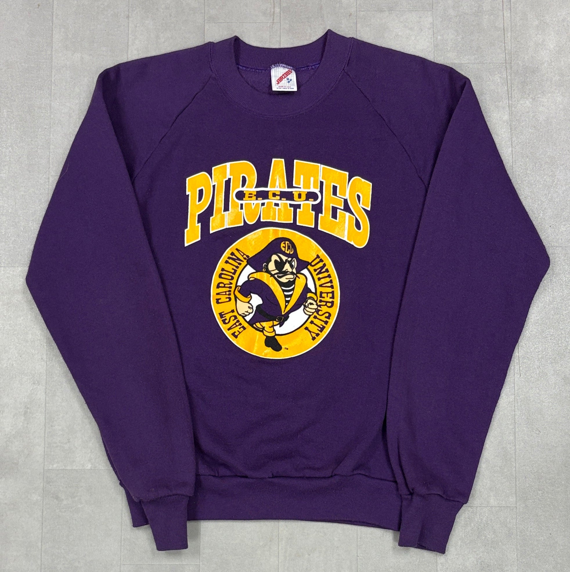 Vintage 80’s ECU Pirates Collegiate Purple Sweater - SMALL