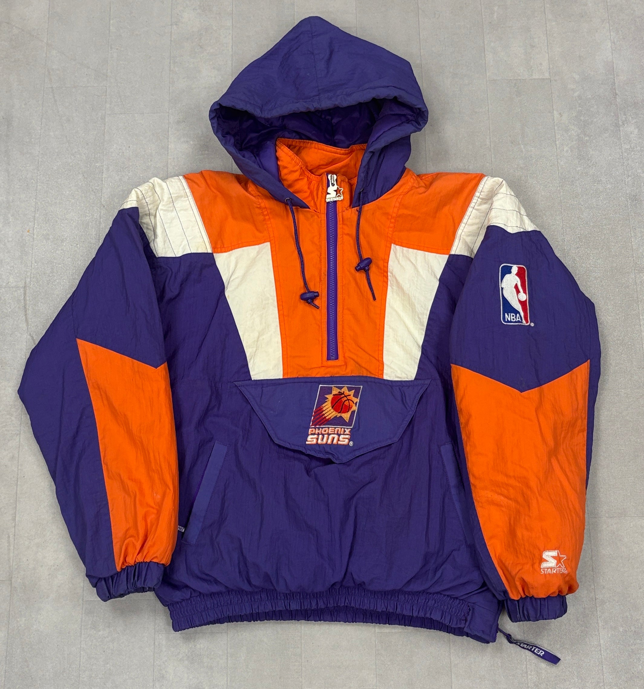 Vintage Starter Phoenix Suns Anorak Hooded Puffer Jacket - MEDIUM