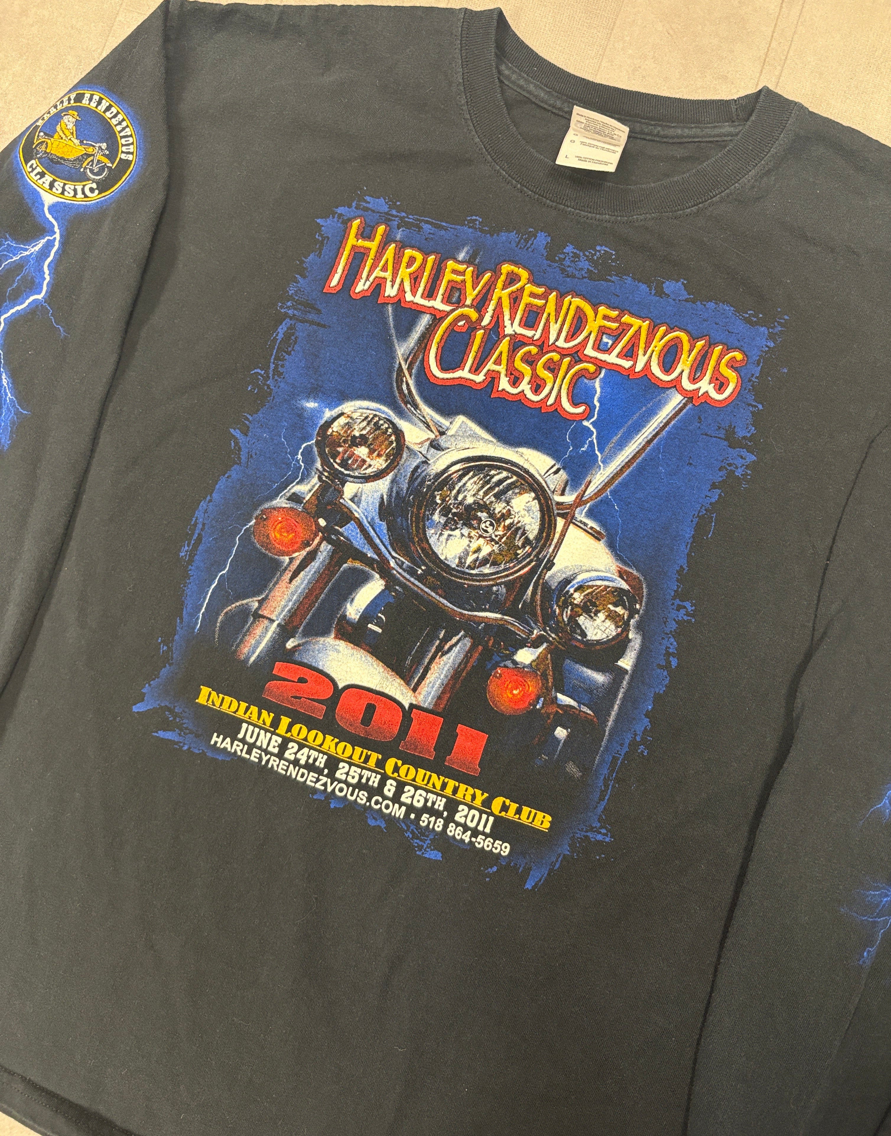 2011 Harley Rendezvous Biker Tee - LARGE