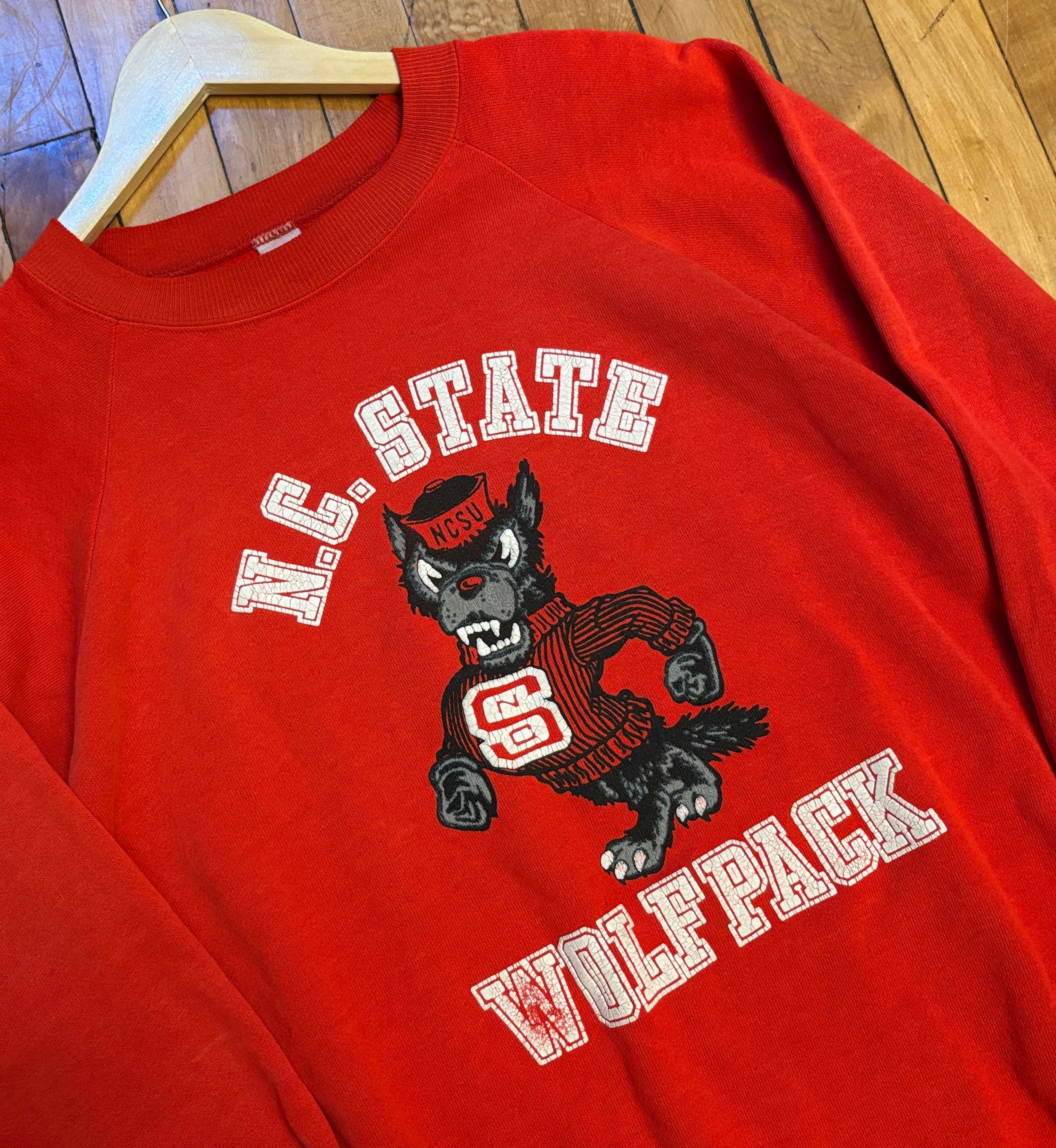 Vintage 80’s NC State Collegiate Crewneck Sweater - LARGE